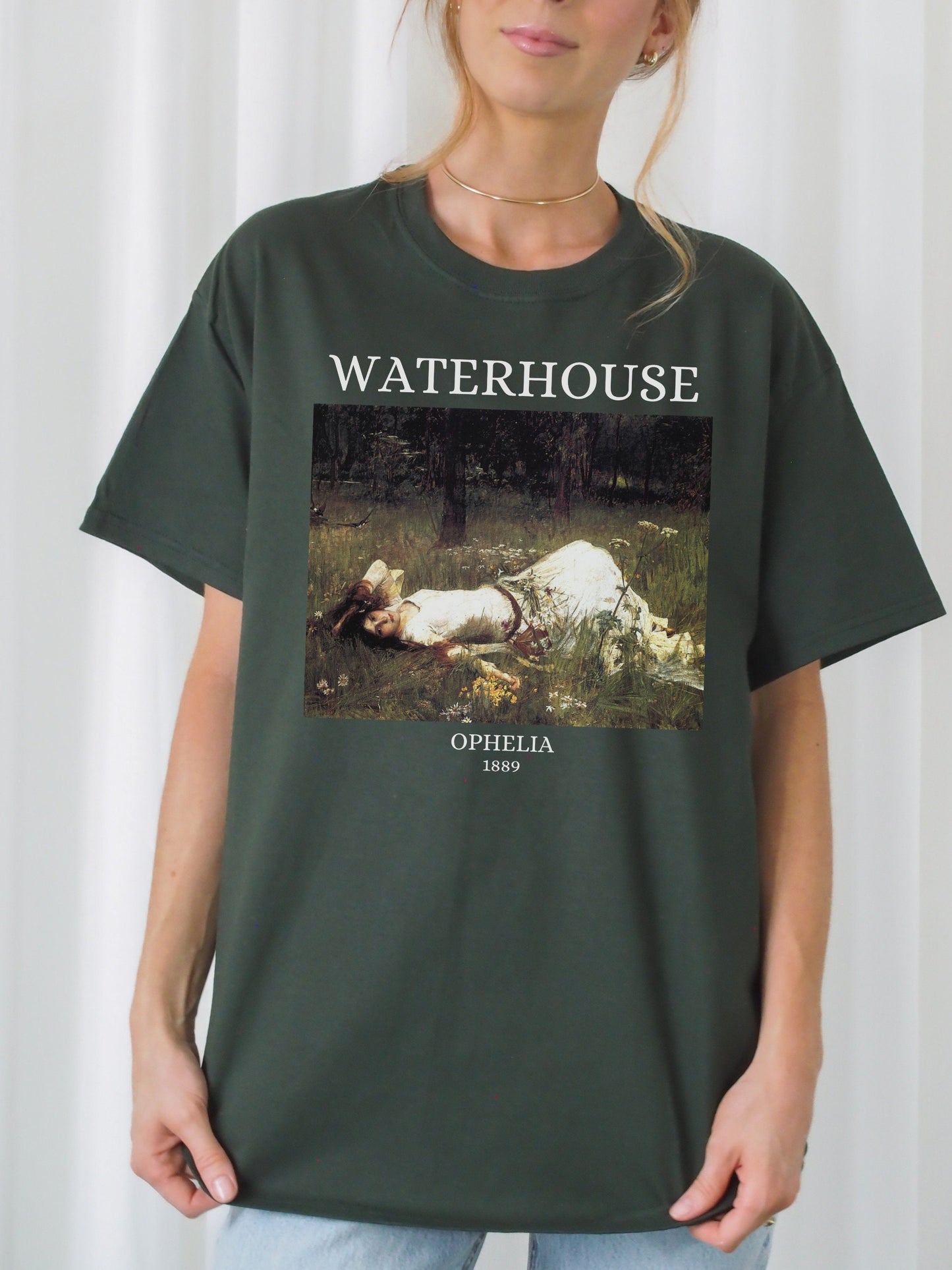 John William Waterhouse Ophelia Shakespeare Light Dark Academia Art History Tee Shirt Poet Aesthetic Famous Painter Paintings Museum Exhibit