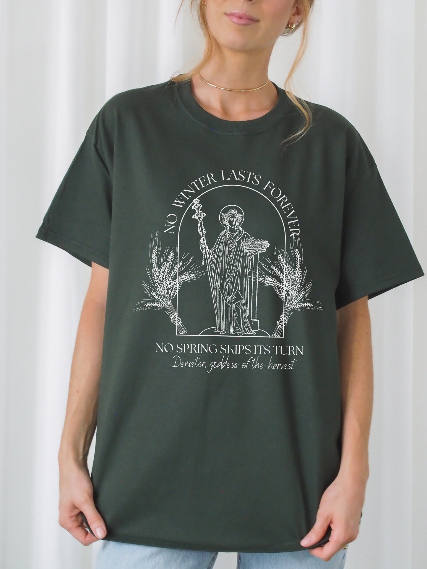 Demeter Goddess Greek Mythology Autumn Harvest Tee Shirt Dark Academia Aesthetic Witchy Wiccan Artsy Aesthetic