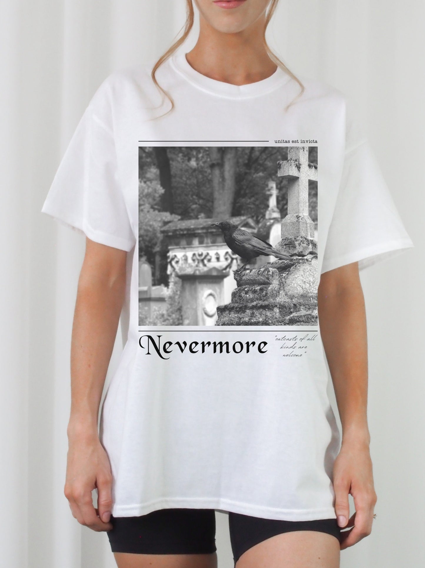 Edgar Allan Poe Nevermore Raven Dark Academy Academia Poet Literature Tee Shirt Tshirt * Goth Witchy Clothes * Christmas Gift Ideas