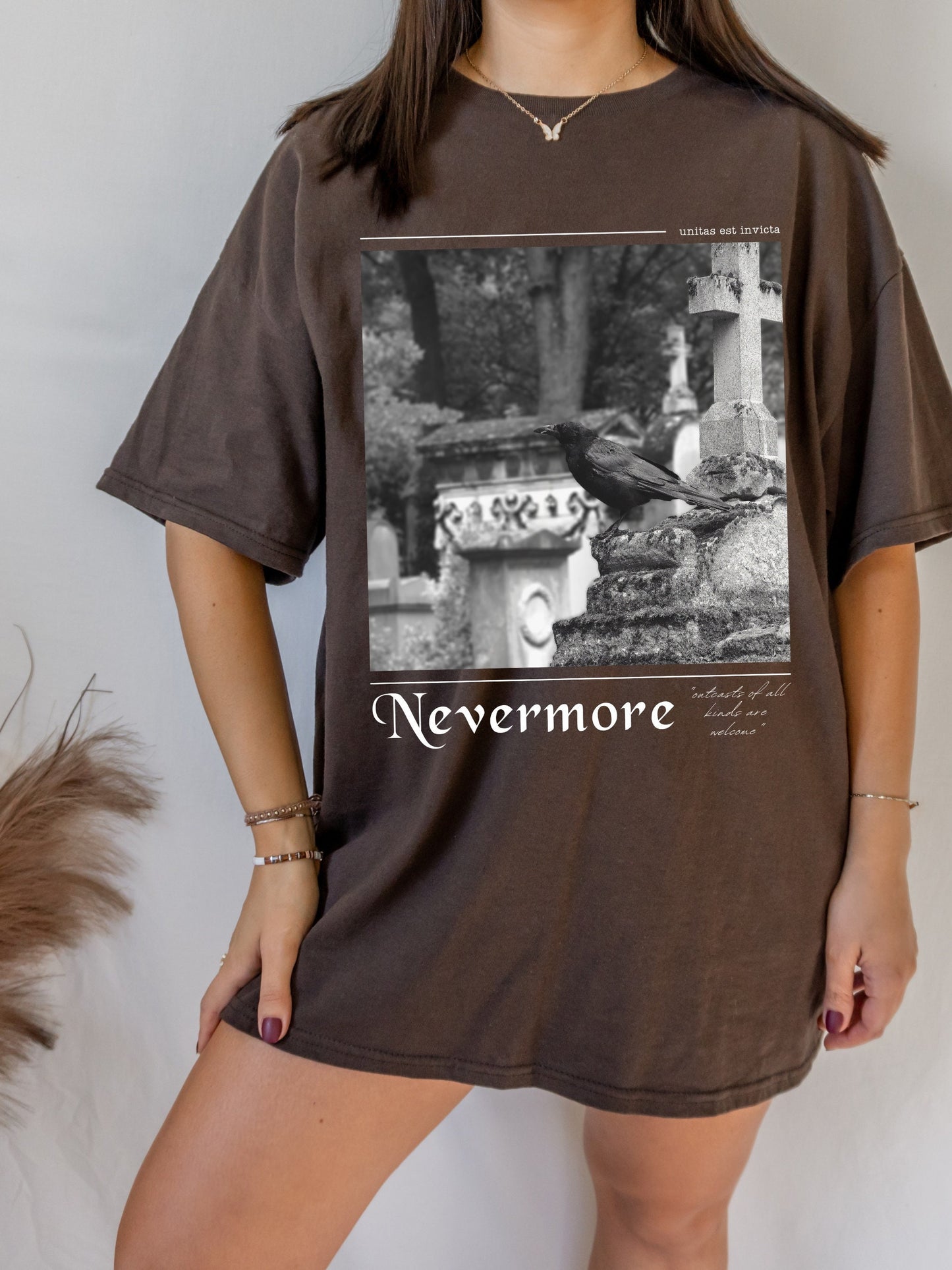 Edgar Allan Poe Nevermore Raven Dark Academy Academia Poet Literature Tee Shirt Tshirt * Goth Witchy Clothes * Christmas Gift Ideas