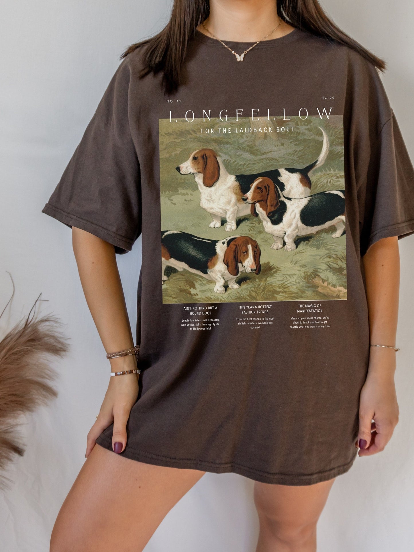 Basset Hound Dog Lover Tee Shirt Tshirt * Vintage Retro Aesthetic Minimalist oversized graphic tee
