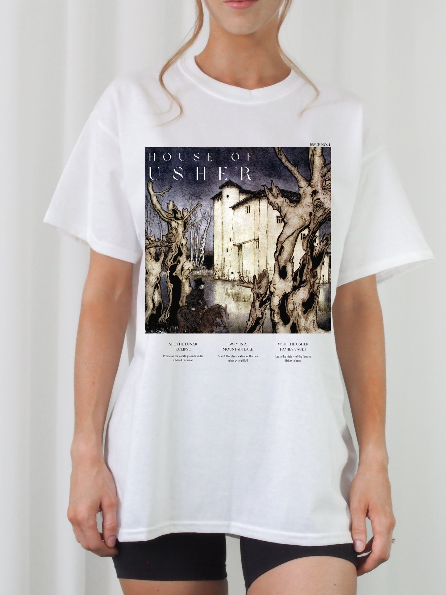 Edgar Allan Poe House of Usher Tee Shirt Tshirt * Literature Literary Bookish Shirt * Bookworm Christmas Gift * Goth Dark Academia Raven