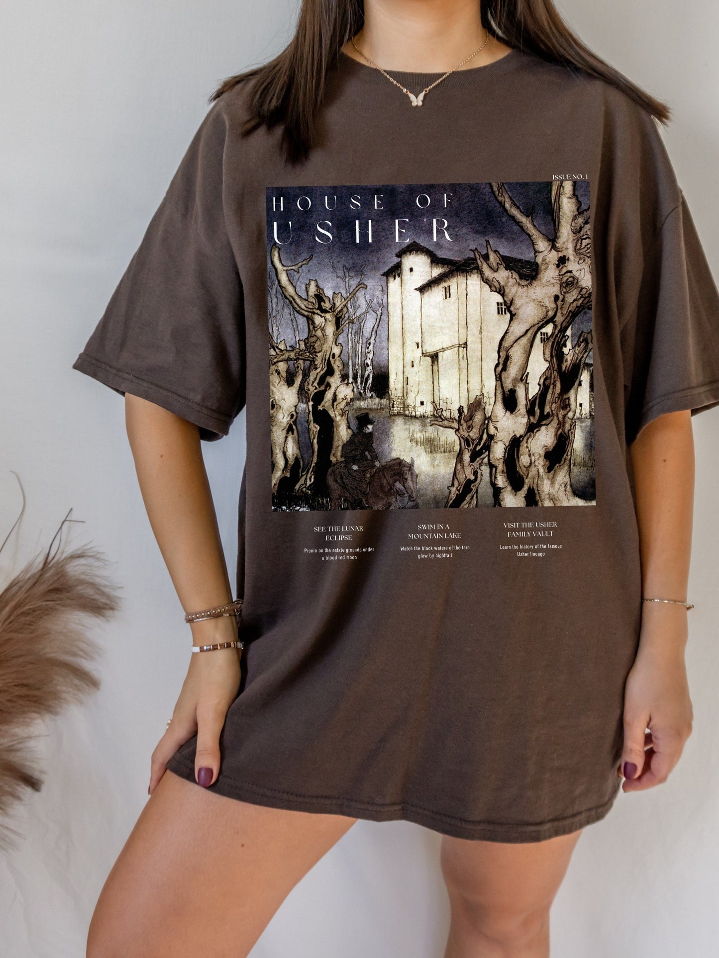Edgar Allan Poe House of Usher Tee Shirt Tshirt * Literature Literary Bookish Shirt * Bookworm Christmas Gift * Goth Dark Academia Raven