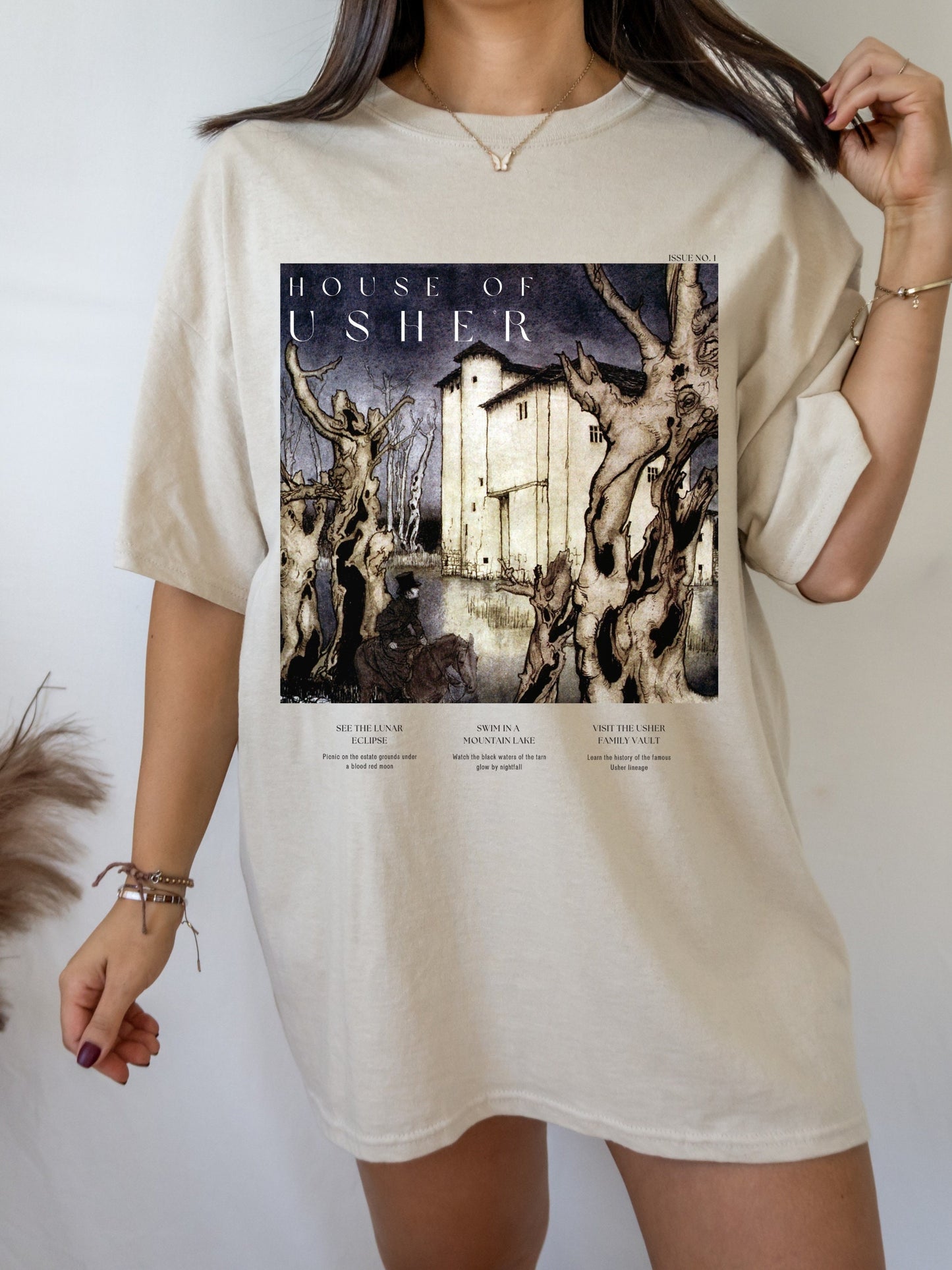 Edgar Allan Poe House of Usher Tee Shirt Tshirt * Literature Literary Bookish Shirt * Bookworm Christmas Gift * Goth Dark Academia Raven
