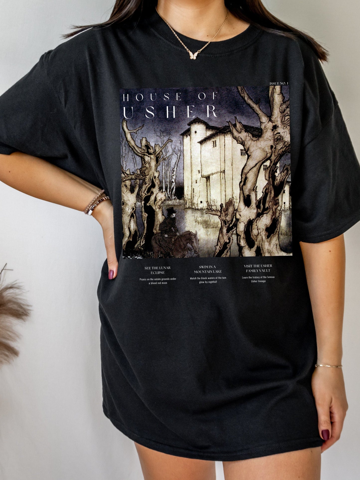 Edgar Allan Poe House of Usher Tee Shirt Tshirt * Literature Literary Bookish Shirt * Bookworm Christmas Gift * Goth Dark Academia Raven