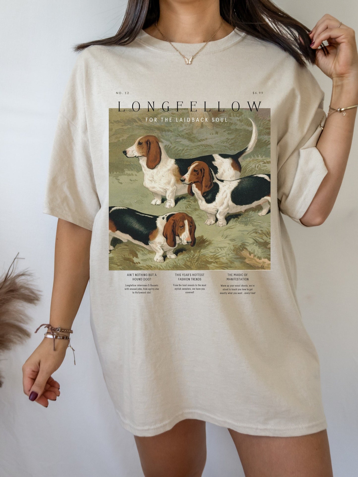 Basset Hound Dog Lover Tee Shirt Tshirt * Vintage Retro Aesthetic Minimalist oversized graphic tee