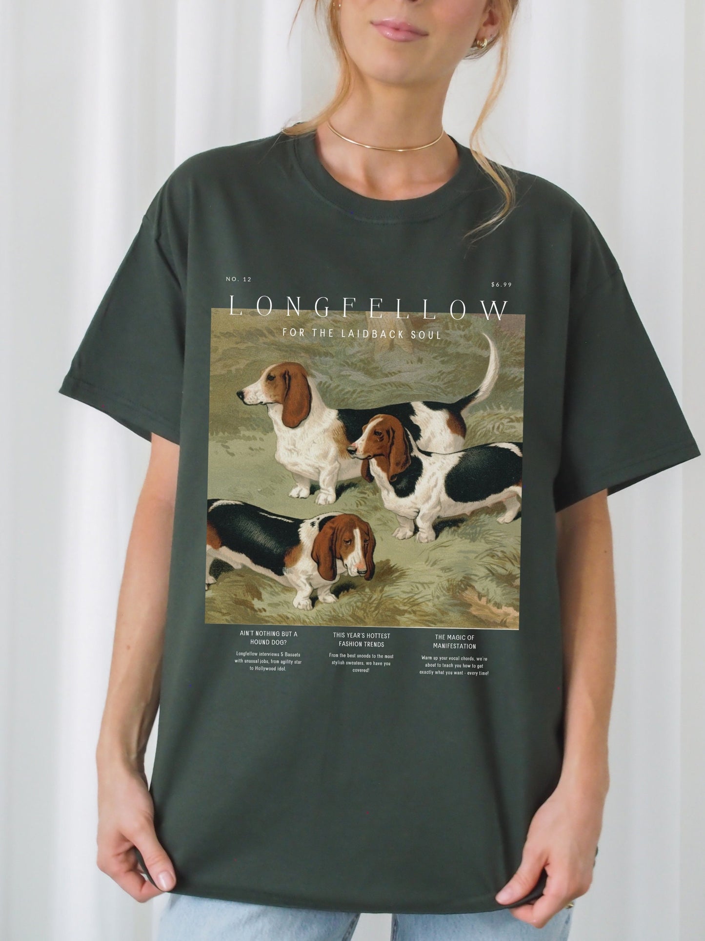 Basset Hound Dog Lover Tee Shirt Tshirt * Vintage Retro Aesthetic Minimalist oversized graphic tee