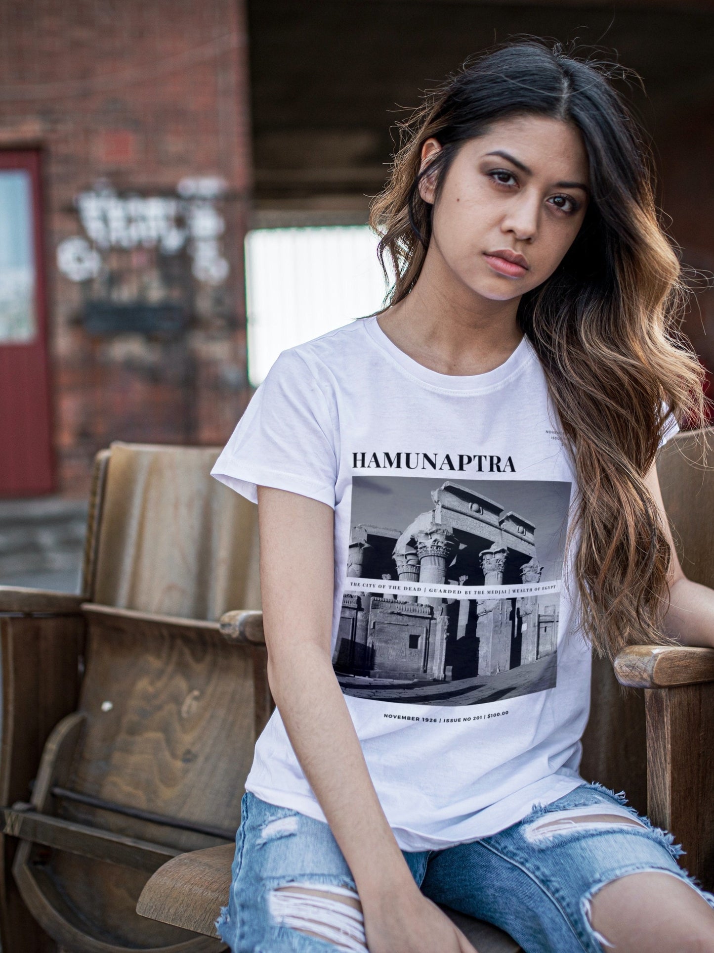 Hamunaptra Travel Magazine Tee Shirt Tshirt * Vintage Souvenir Adventure Tee * Fandom Merch Movie Lover GIft * The Mummy * Rick Evelyn Beni