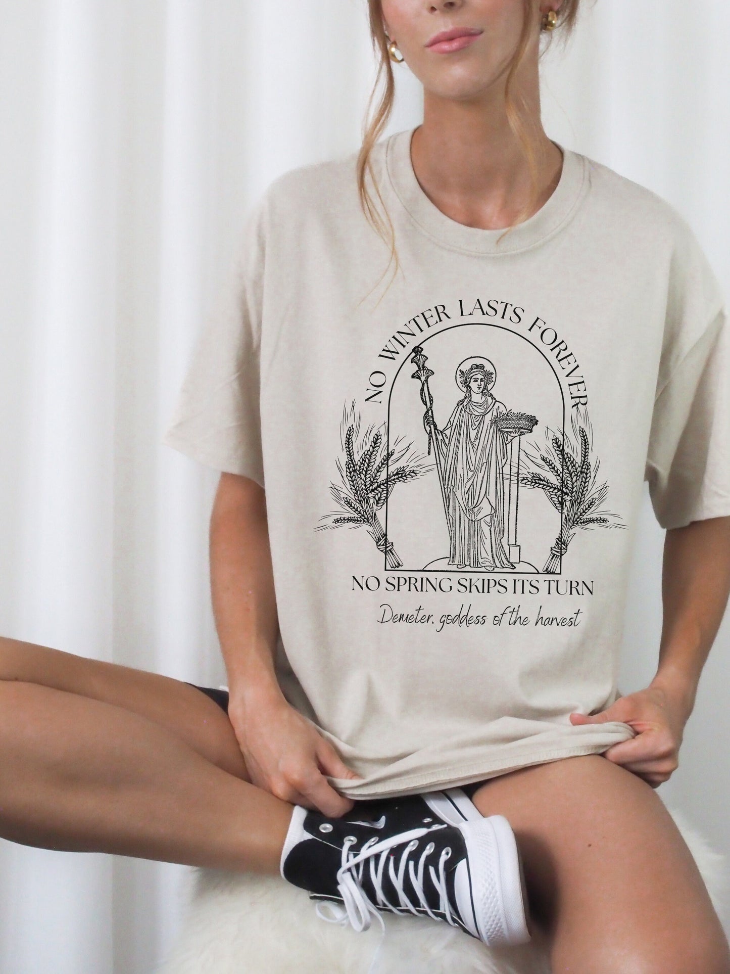 Demeter Goddess Greek Mythology Autumn Harvest Tee Shirt Dark Academia Aesthetic Witchy Wiccan Artsy Aesthetic