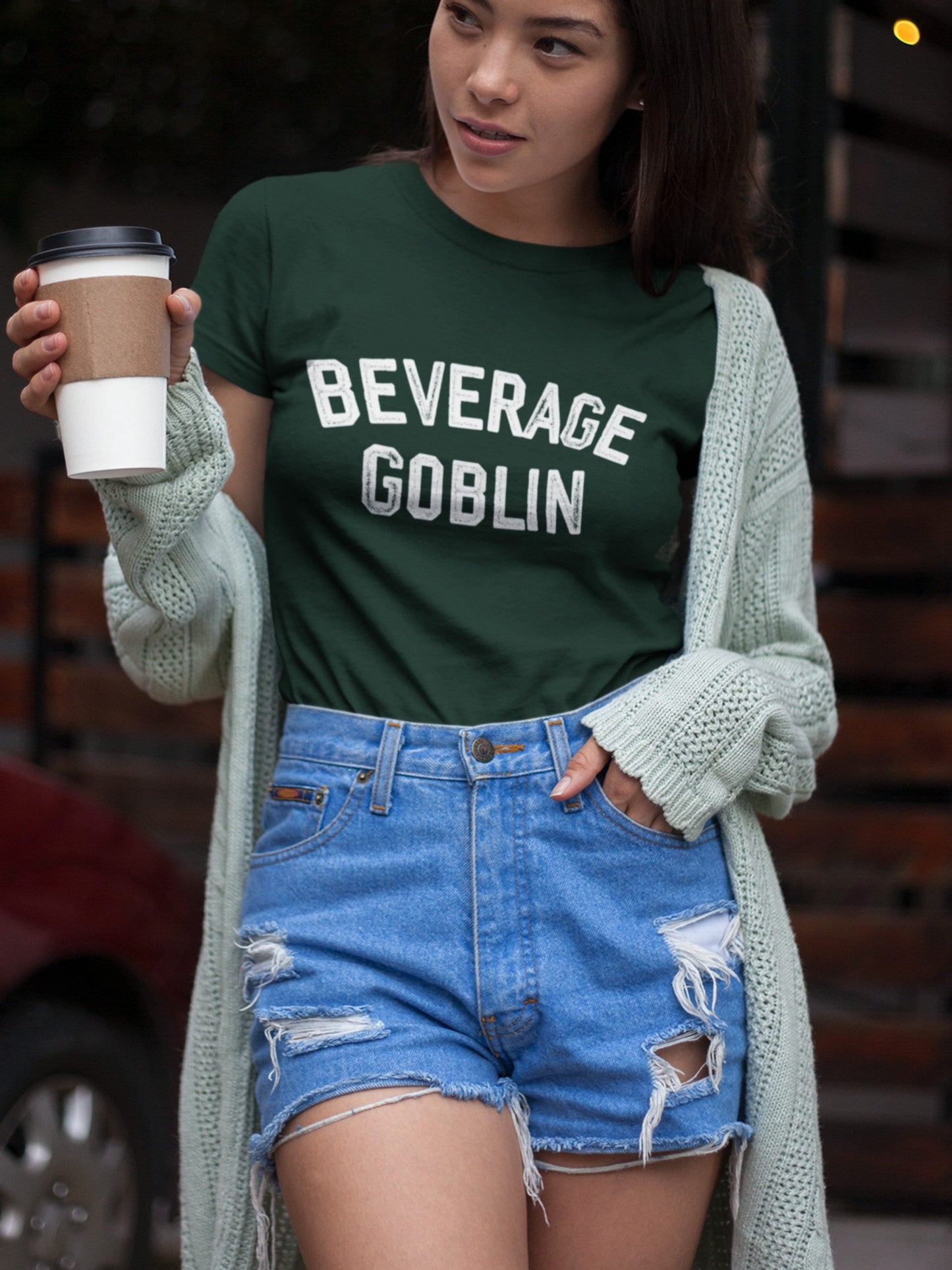 Beverage Goblin Varsity Tshirt * Holiday Birthday Gift Idea for Her * Oversized Graphic Trendy Tee Shirt * Gamer Gift * Coffee Wine Lover