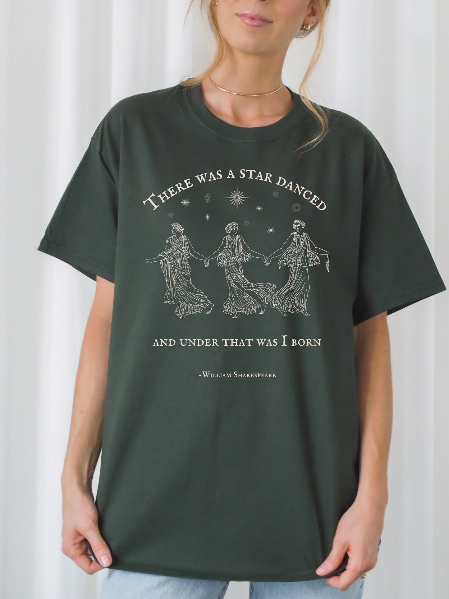 Shakespeare Much Ado About Nothing Tee Shirt Tshirt * There was a star danced * Bookish Bookworm Gift * Poet Literature Shirt Dark Academia