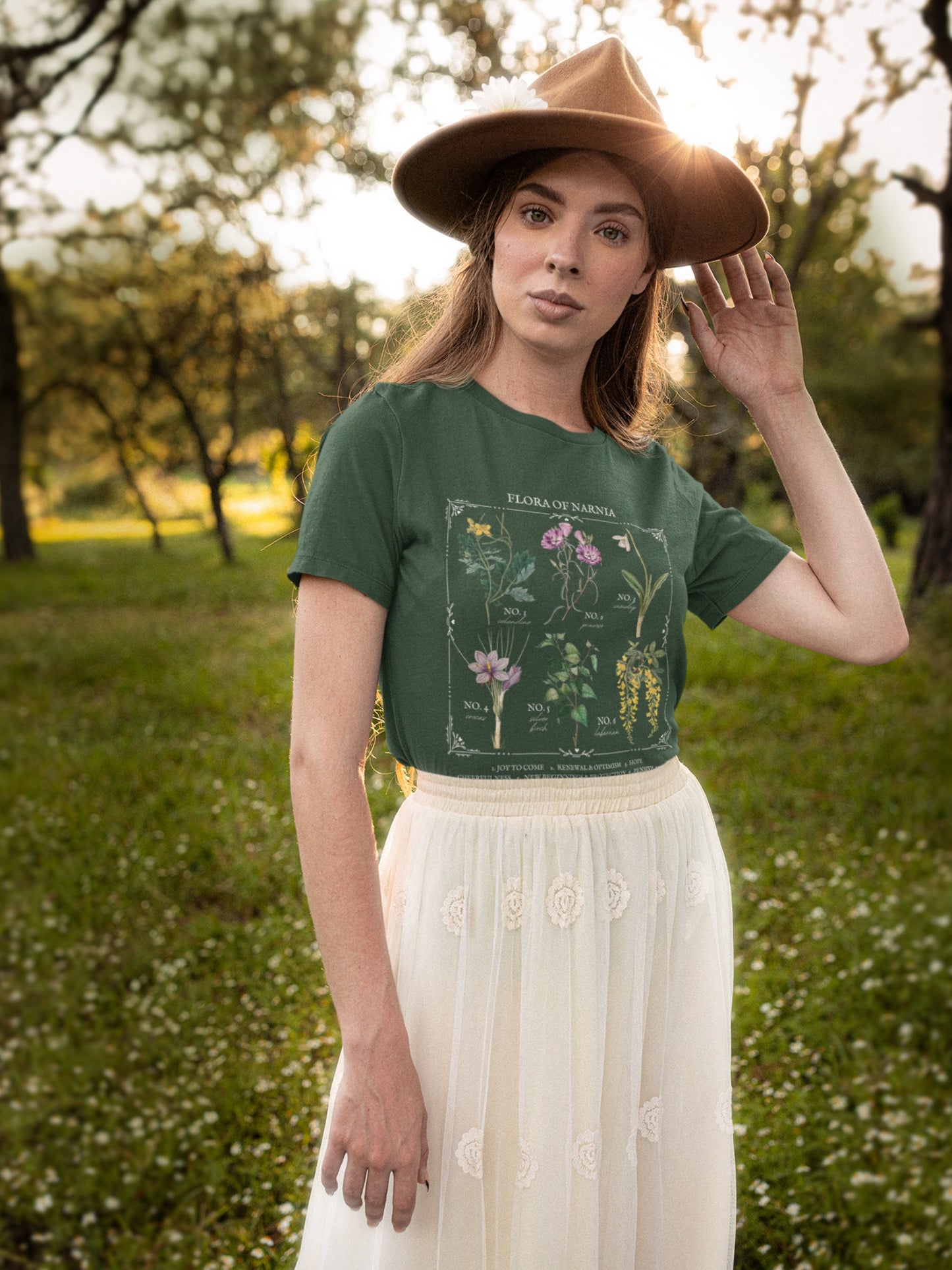 Narnia Flower Chart Herbology Floral Tee Shirt Tshirt * Aesthetic Subtle Book Merch * Bookish Booktok Book Lover Gift for Readers