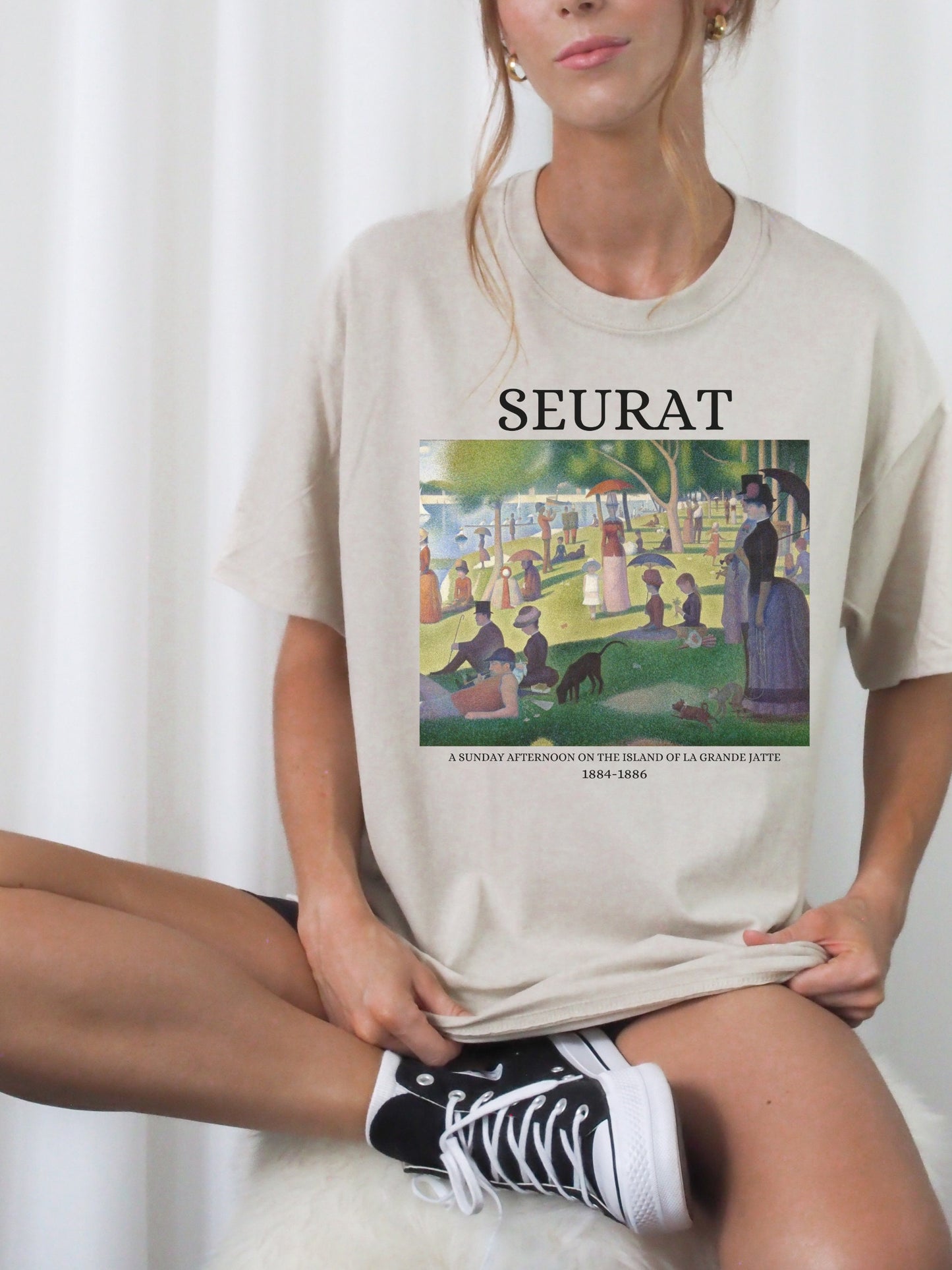 Georges Seurat Light Dark Academia Art History Tee Shirt Aesthetic Famous Painter Paintings Museum Exhibit Impressionist Tee Christmas Gift