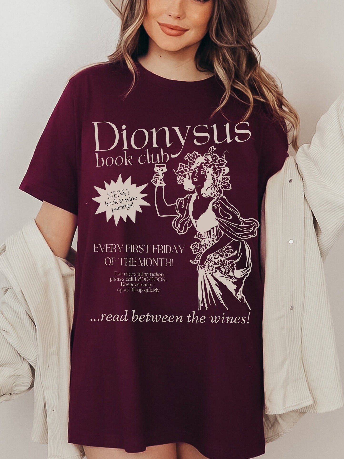 Book Club Dionysus Wine * Hot Girls Read Shirt * Bookish Book Lover TShirt Spicy Retro Romance Reader Smut Slut Book Addict Gift Villain Era