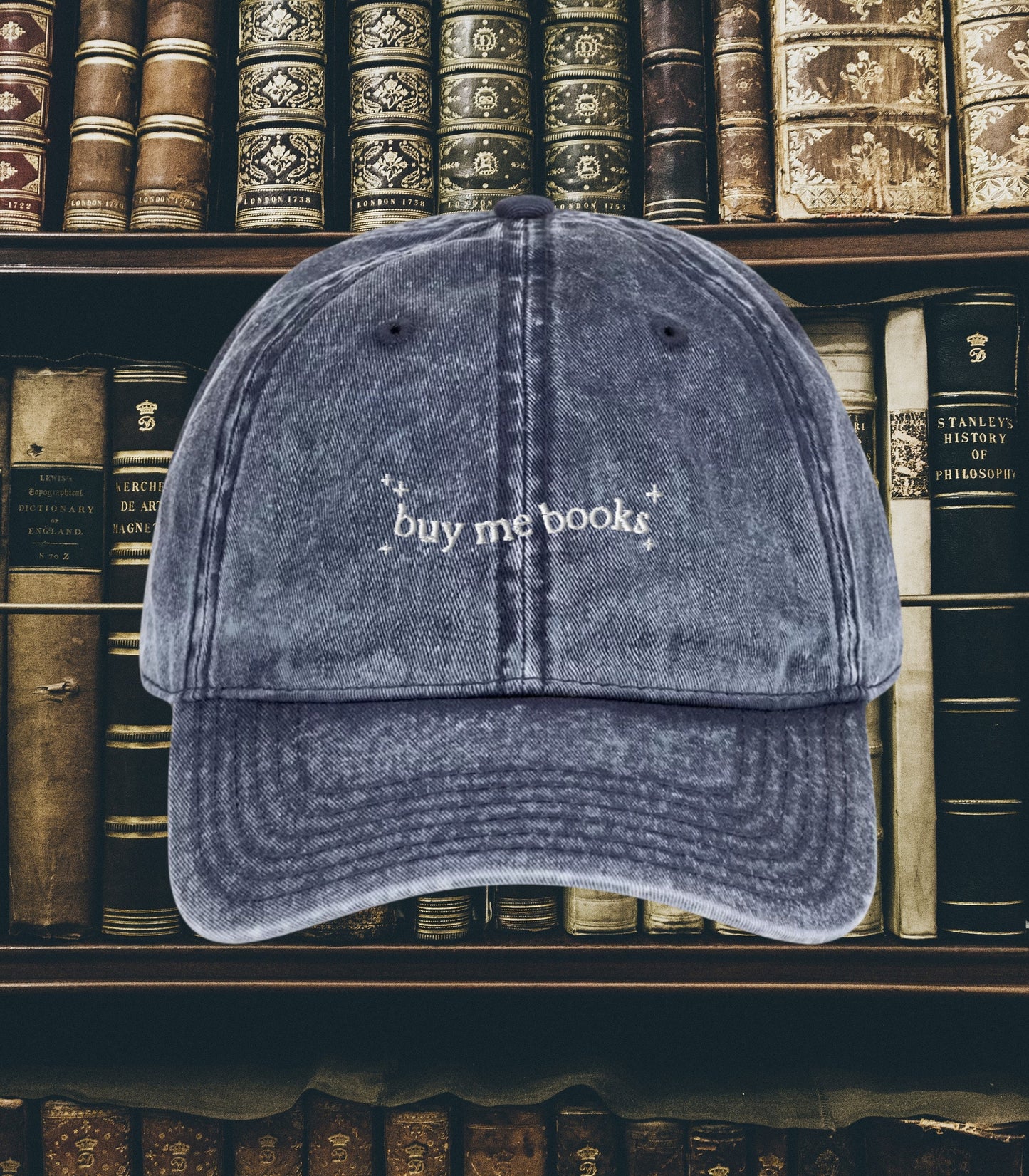 Buy me books Bookish Vintage Embroidered Dad Hat * Literature Reader Bookworm Subtle Aesthetic Merch Christmas Gift * stfuattdlagg