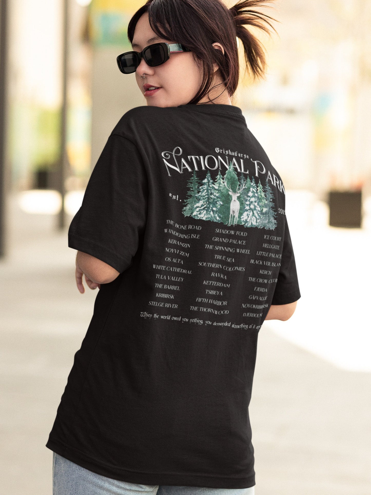 Grishaverse Fictional National Park Retro Minimalist Aesthetic Tee Shirt * Shadow Bone Crow Club Darkling Sun Summoner Bookish Reader Gift