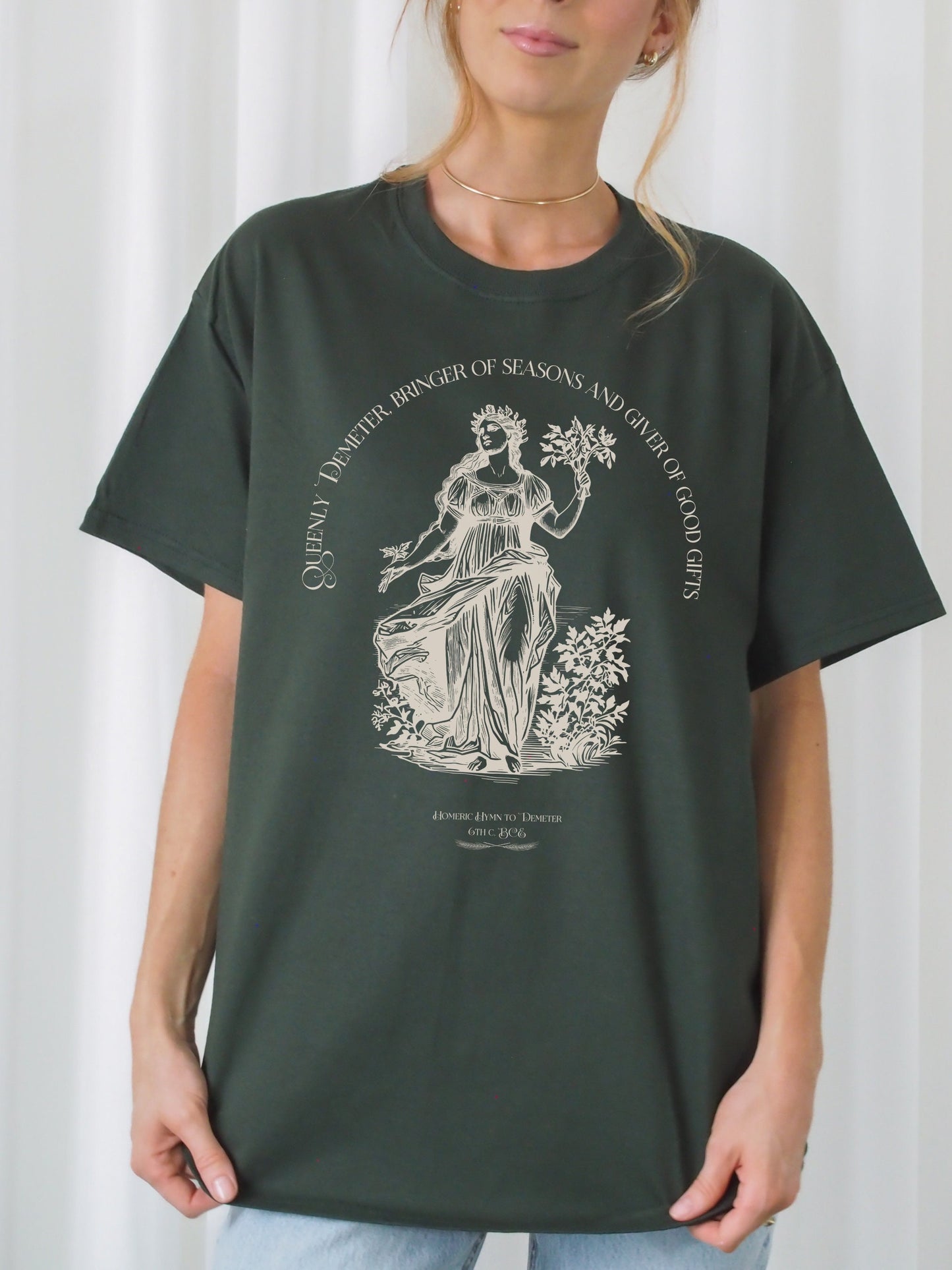 Demeter Autumn Harvest Goddess Tshirt * Homer Illiad Greek Mythology Tee Shirt * Dark Academia Aesthetic Witchy Wiccan Artsy Goth Aesthetic