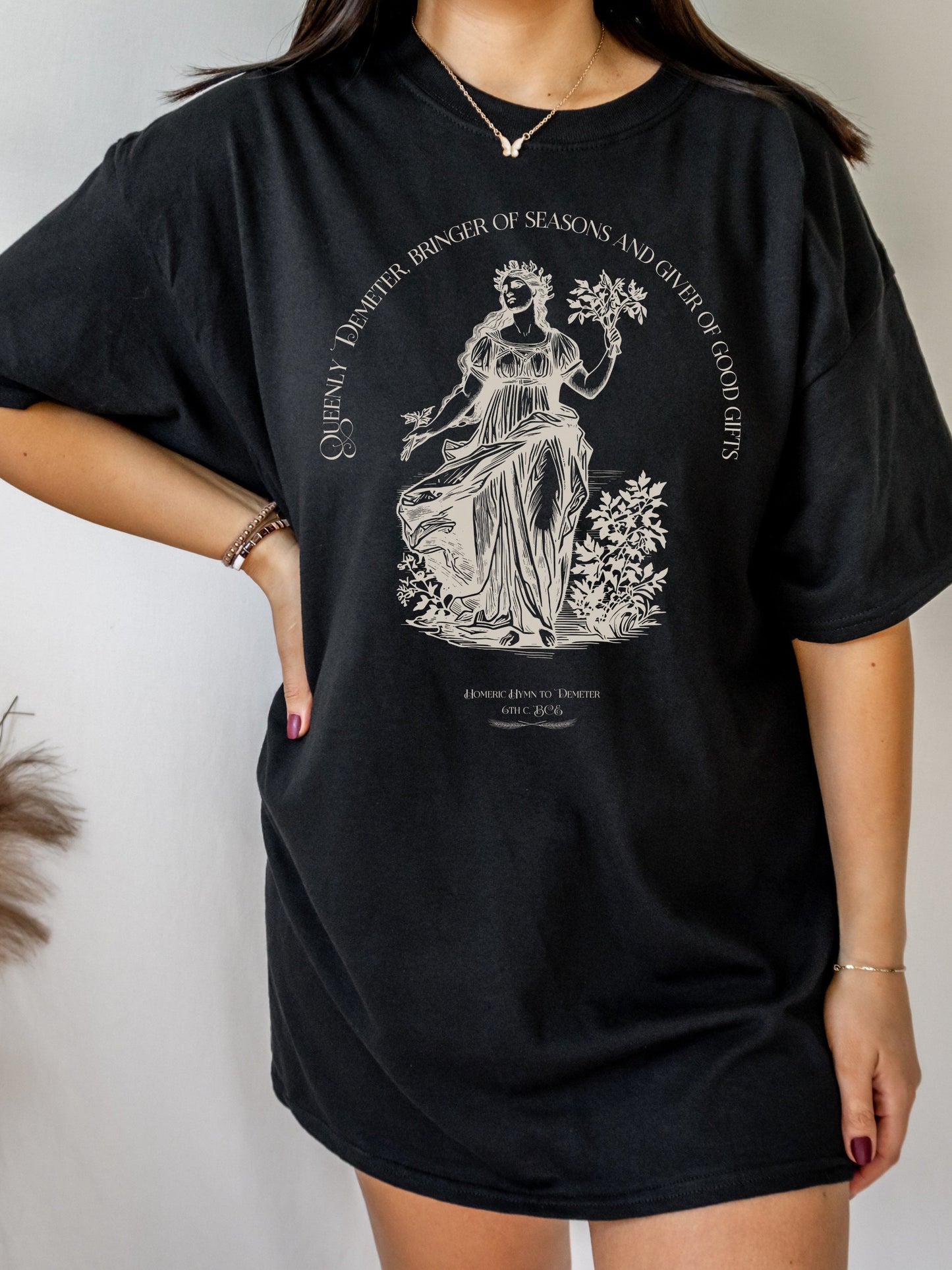 Demeter Autumn Harvest Goddess Tshirt * Homer Illiad Greek Mythology Tee Shirt * Dark Academia Aesthetic Witchy Wiccan Artsy Goth Aesthetic