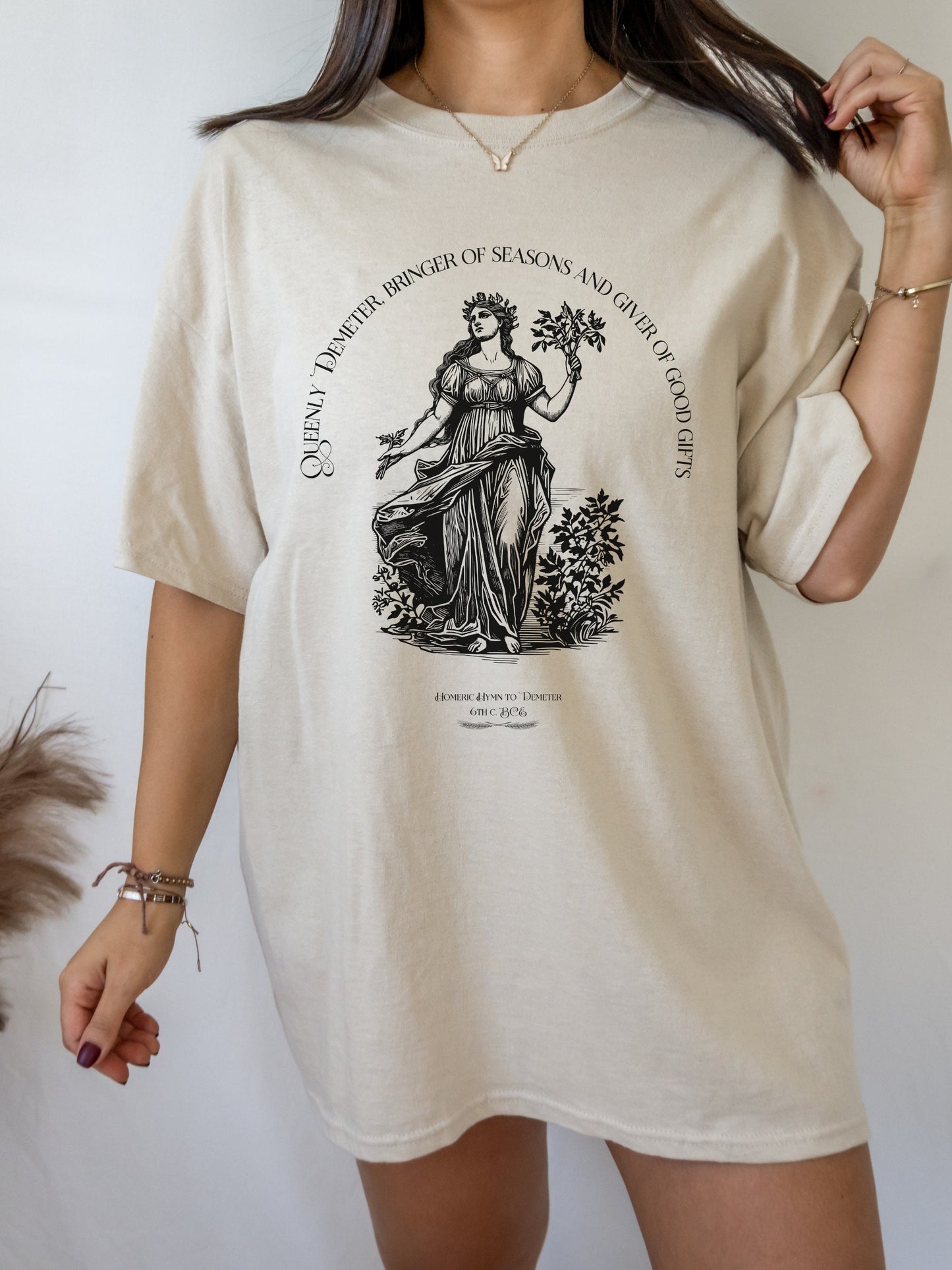 Demeter Autumn Harvest Goddess Tshirt * Homer Illiad Greek Mythology Tee Shirt * Dark Academia Aesthetic Witchy Wiccan Artsy Goth Aesthetic