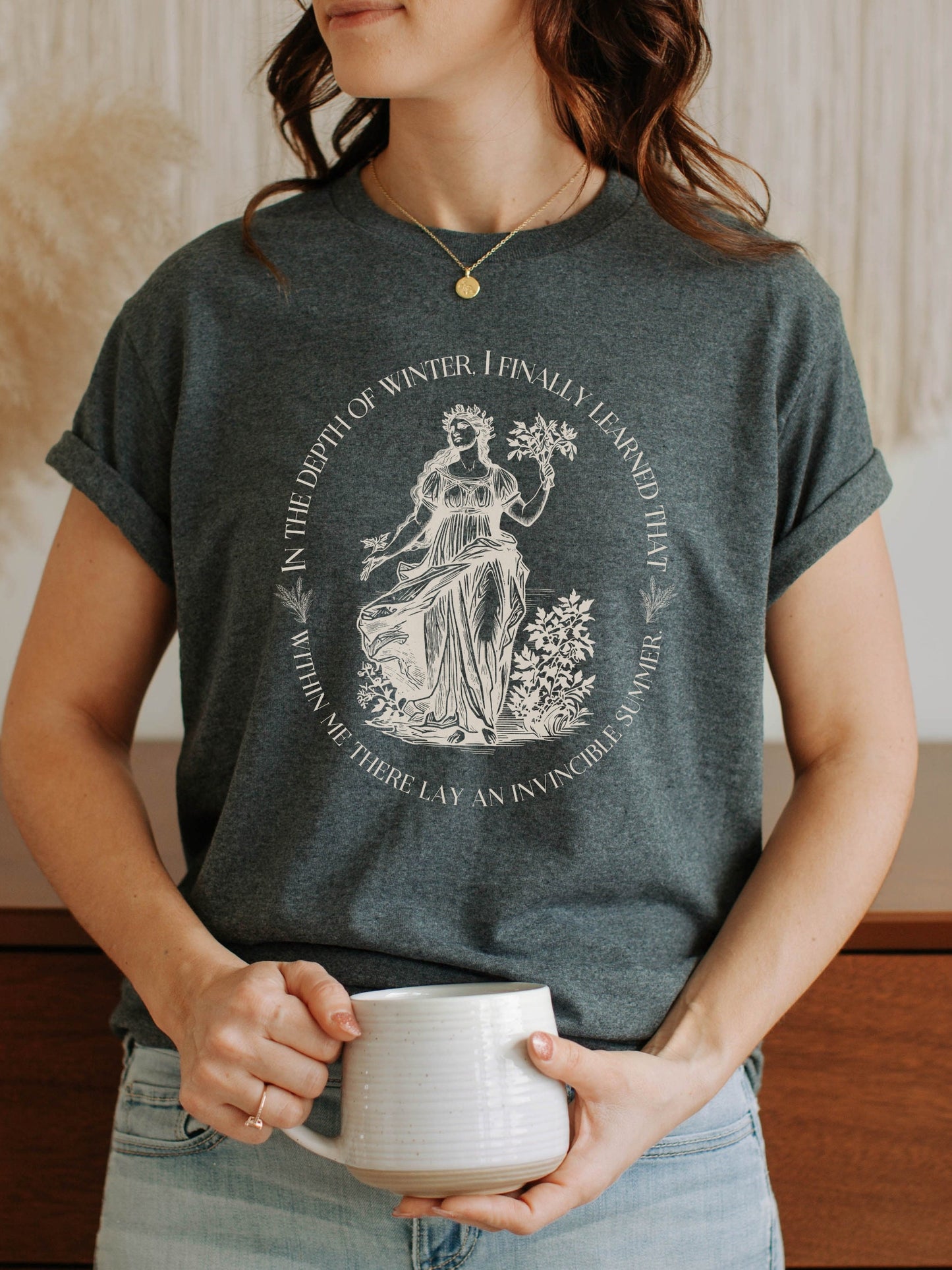 Demeter Harvest Goddess Tshirt * Albert Camus Summer Quote Illiad Greek Mythology Tee Shirt * Dark Academia Aesthetic Witchy Mental Health