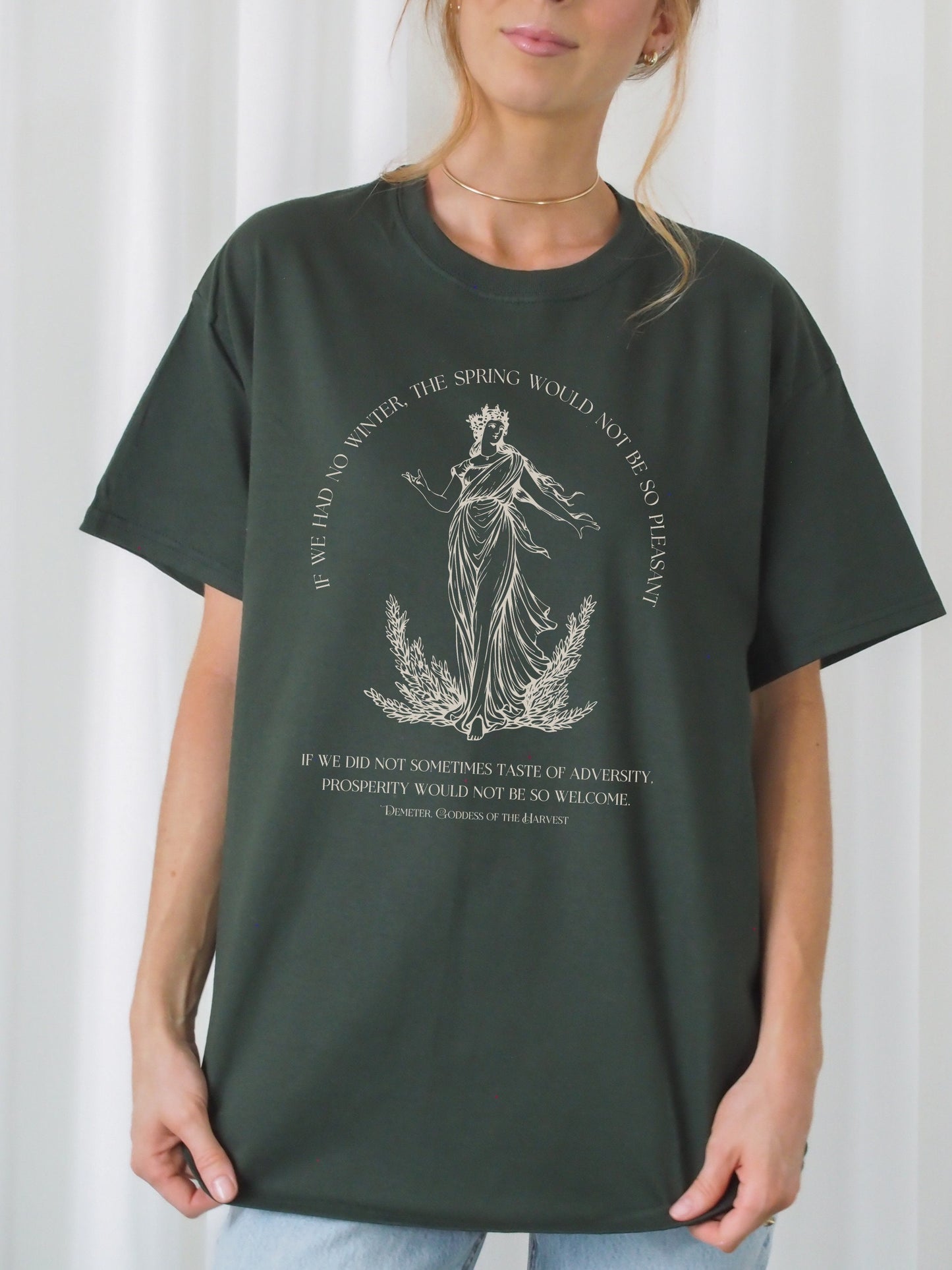 Demeter Harvest Goddess Tshirt * Autumn Spring Seasons Quote * Illiad Greek Mythology Tee Shirt Dark Academia Aesthetic Witchy Mental Health