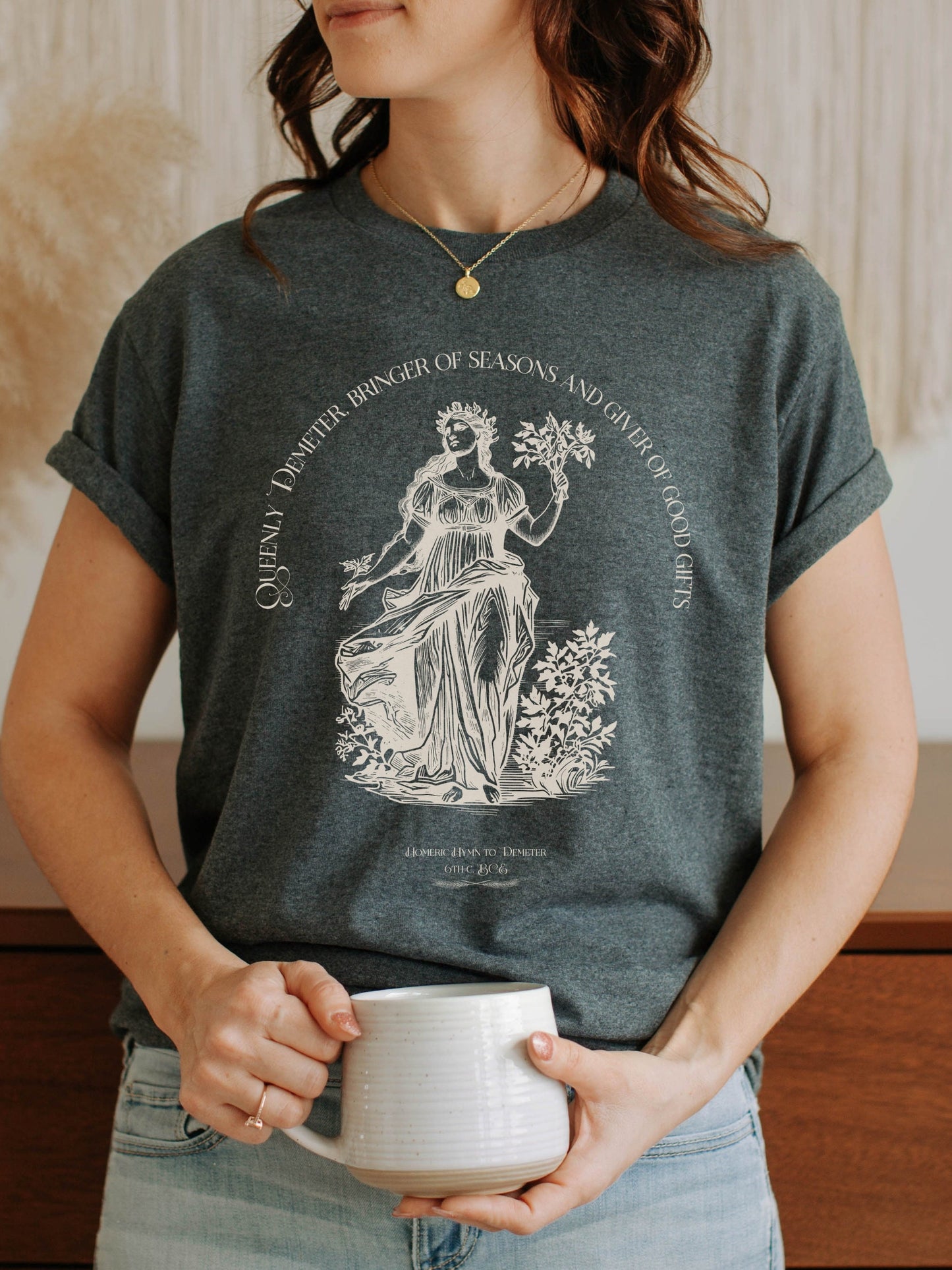 Demeter Autumn Harvest Goddess Tshirt * Homer Illiad Greek Mythology Tee Shirt * Dark Academia Aesthetic Witchy Wiccan Artsy Goth Aesthetic