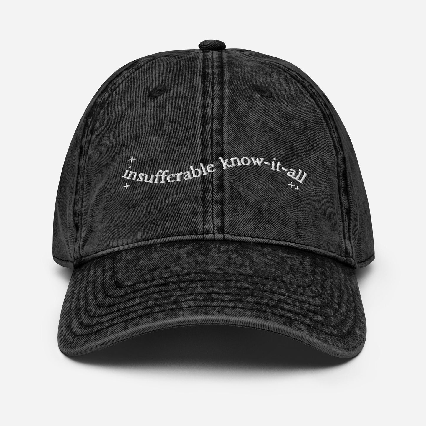 Insufferable know it all embroidered dad hat * turn to page 394 wizard school mauraders dark academia sirius remus bookish grad gift ideas