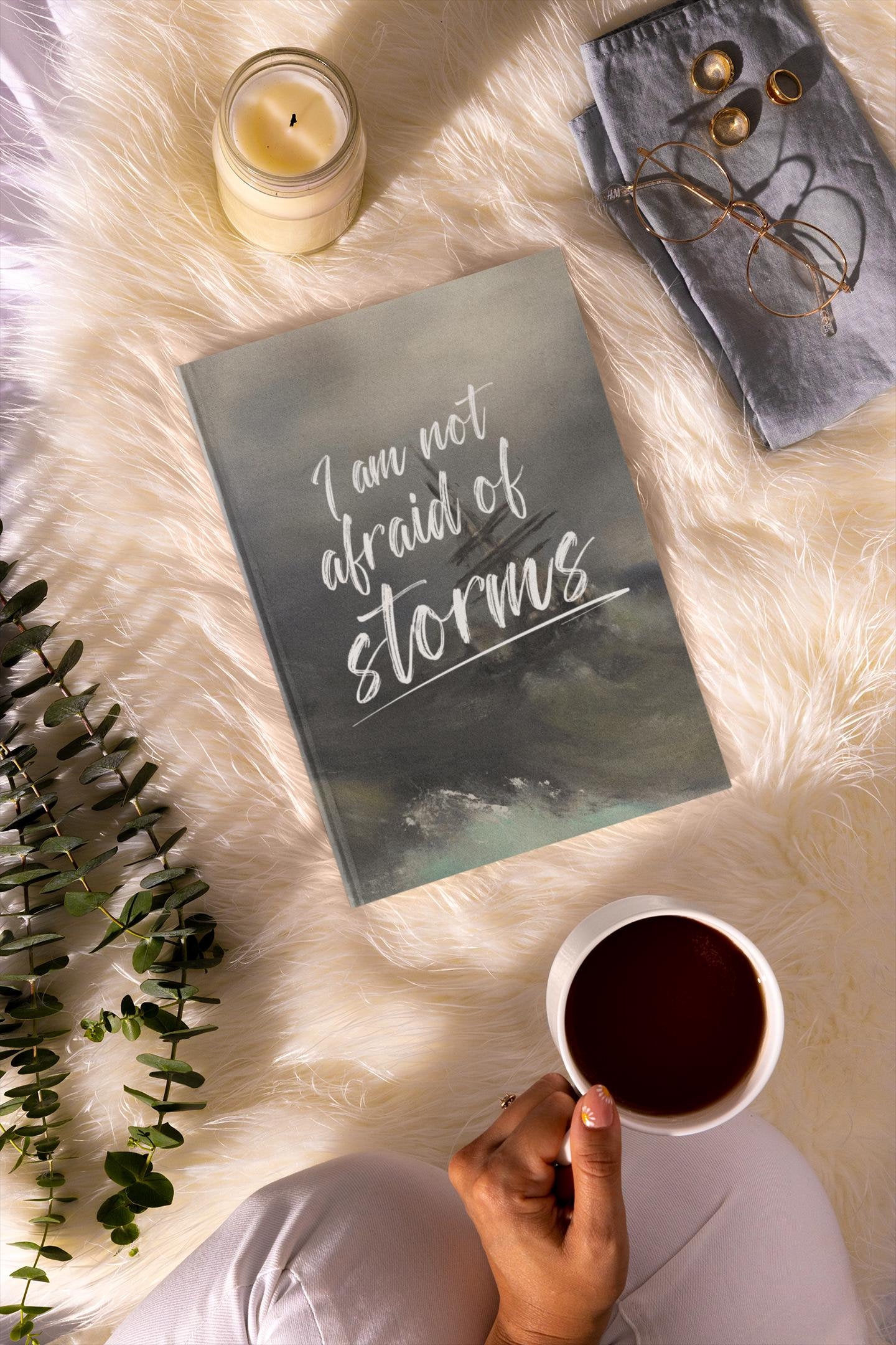 Little Women Amy March Aesthetic Hardcover Journal * Dark Academia Reading Notebook * Orchard House Jo Beth Meg not afraid of storms quote