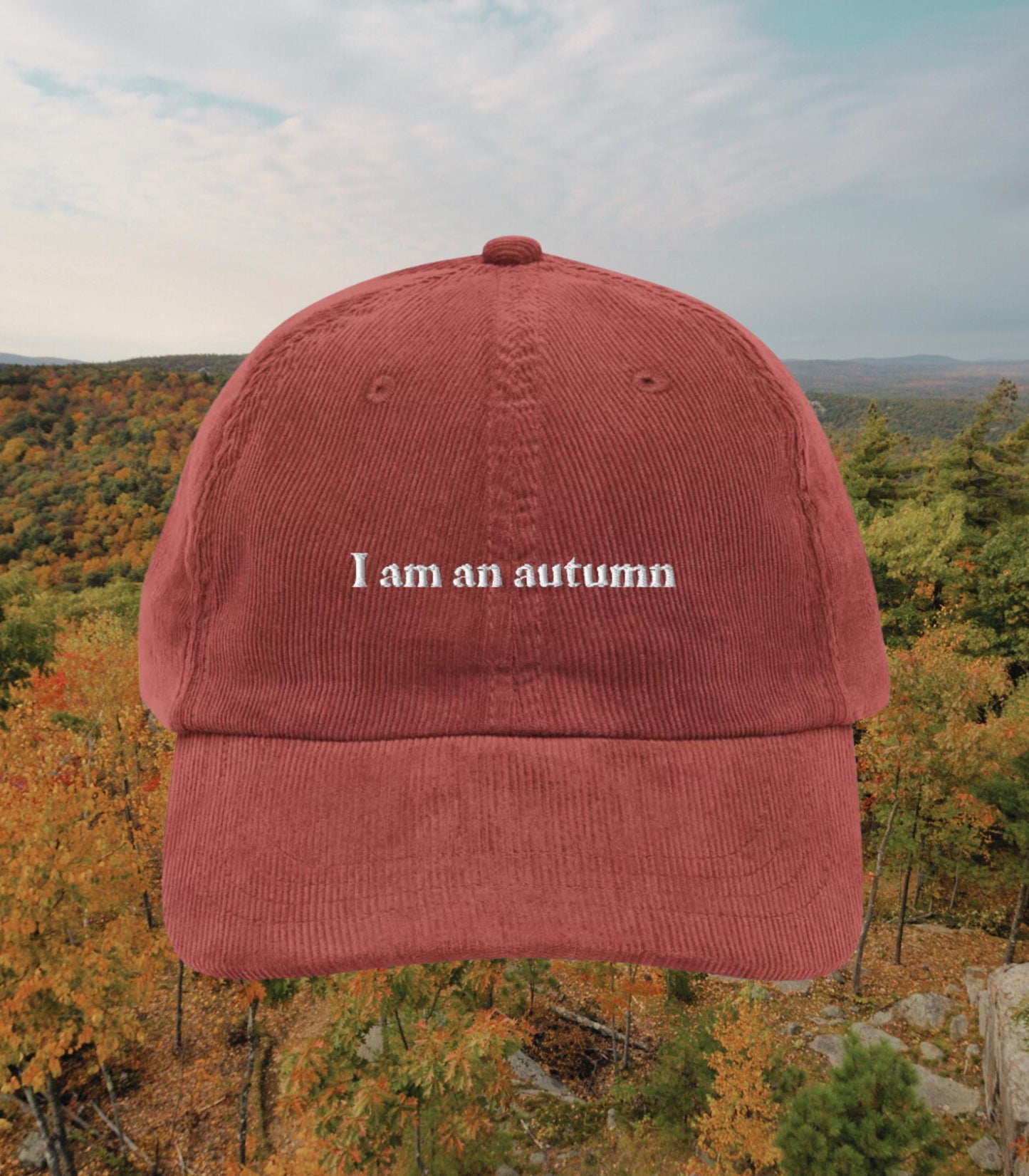 I am an autumn embroidered corduroy dad hat * stars hollow gilmore fall luke's diner in omnia paratus * downtown girl aesthetic