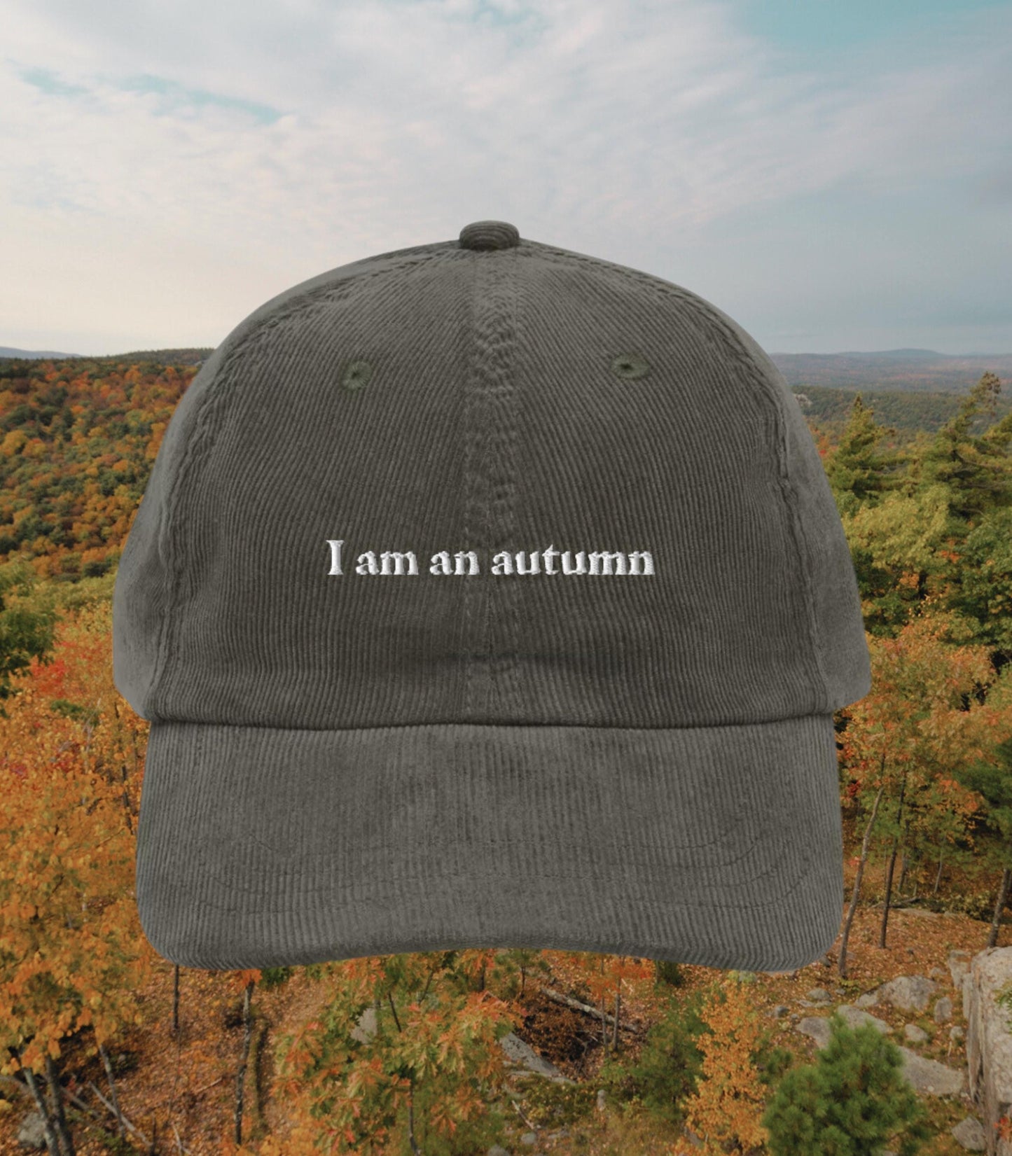 I am an autumn embroidered corduroy dad hat * stars hollow gilmore fall luke's diner in omnia paratus * downtown girl aesthetic