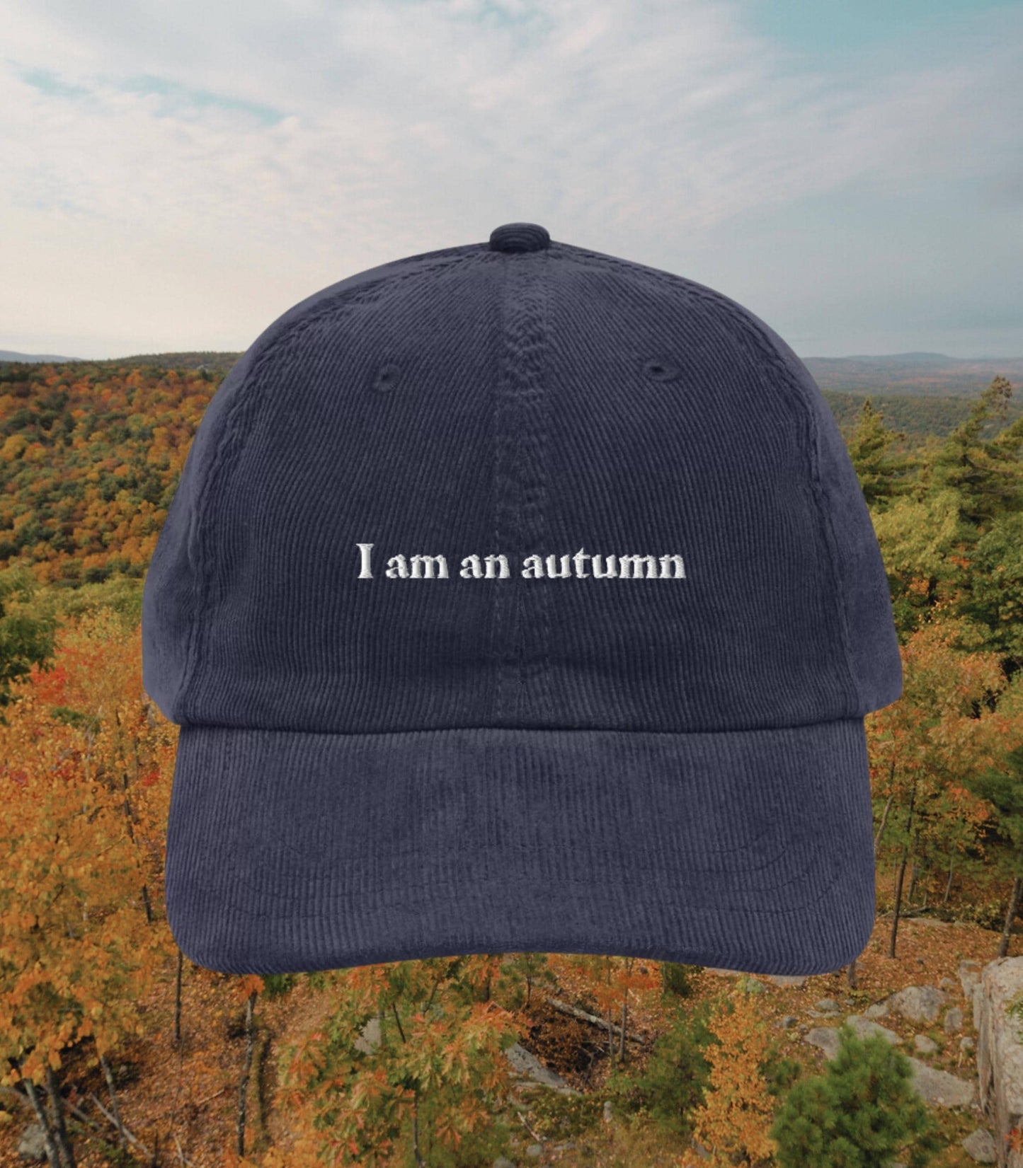 I am an autumn embroidered corduroy dad hat * stars hollow gilmore fall luke's diner in omnia paratus * downtown girl aesthetic