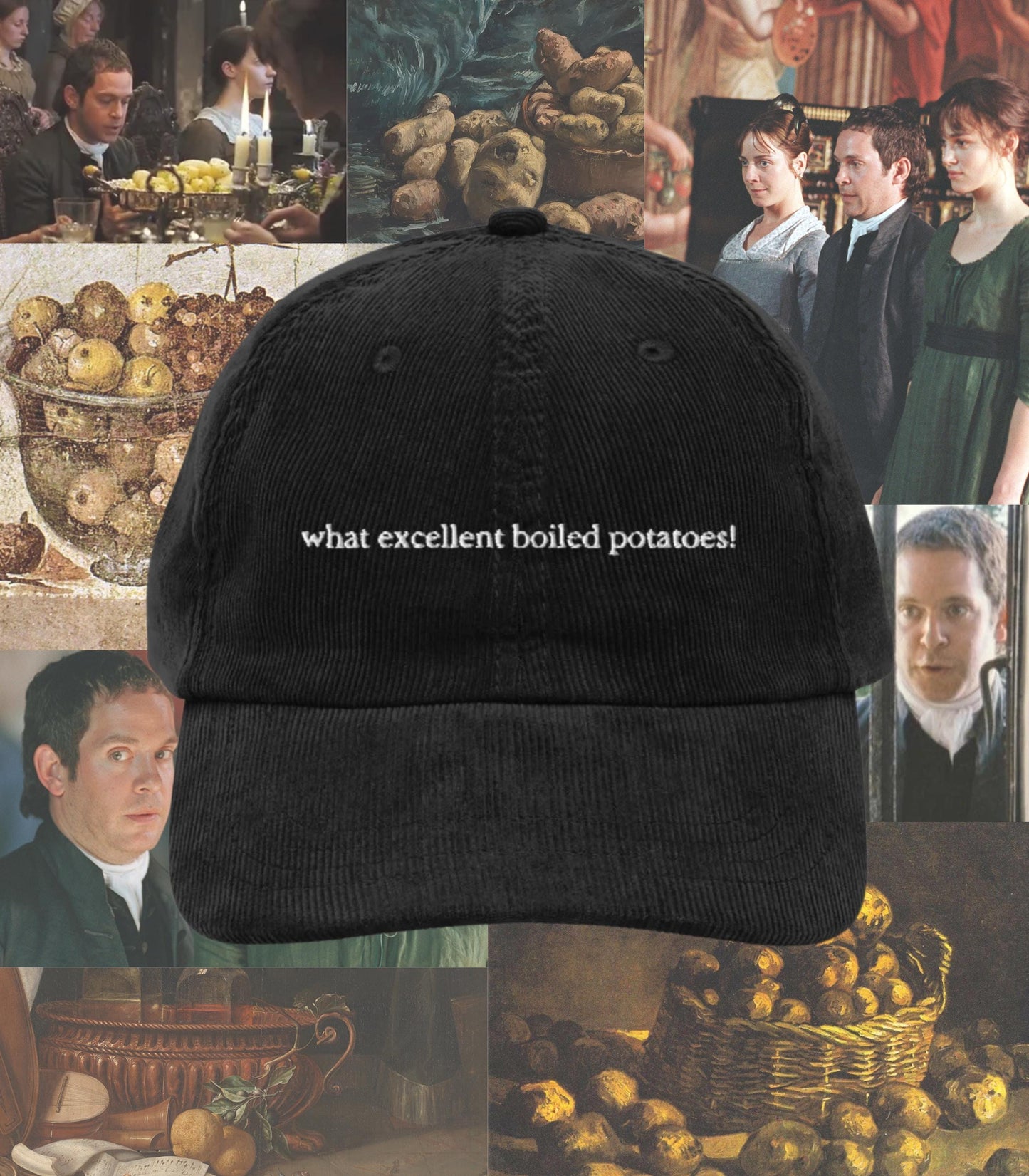 Pride & Prejudice What Excellent Boiled Potatoes Corduroy Embroidered Dad Hat * mr collins mr darcy elizabeth Bookish Gift Jane Austen Merch