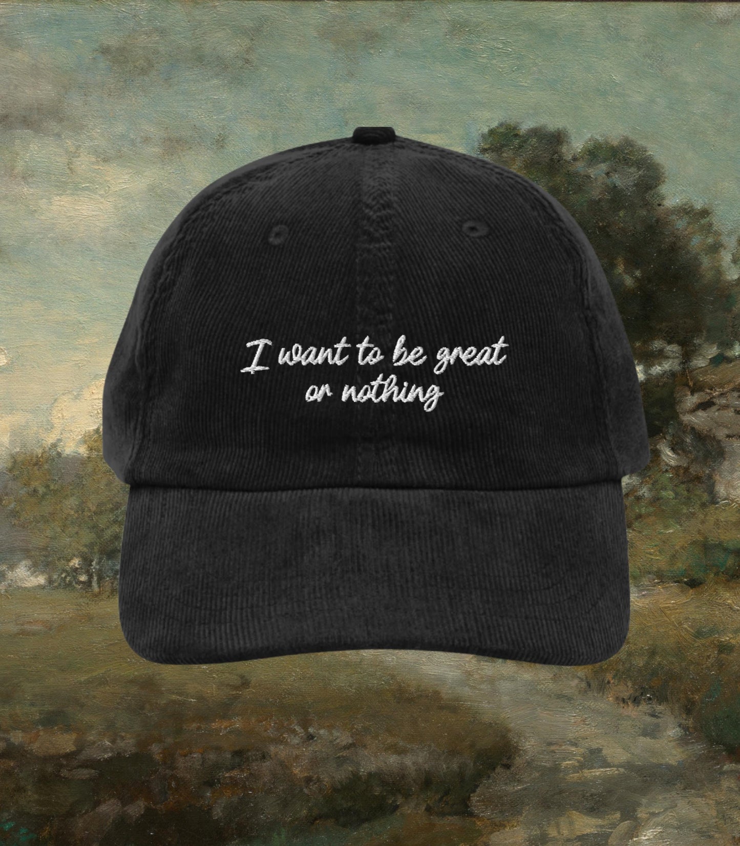 Little Women Great or Nothing Corduroy Embroidered Hat * Cottagecore March Sisters Meg Jo Beth Amy Laurie Book Fandom Merch Bookish Gift
