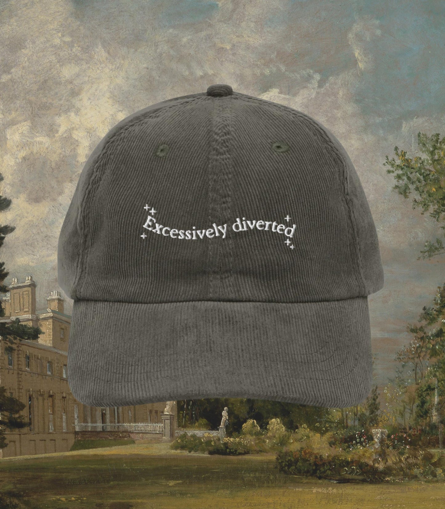Pride & Prejudice Excessively Diverted Embroidered Corduroy Dad Hat * 20th Anniversary Jane Austen Fandom Merch Pemberley Darcy Bookish Gift