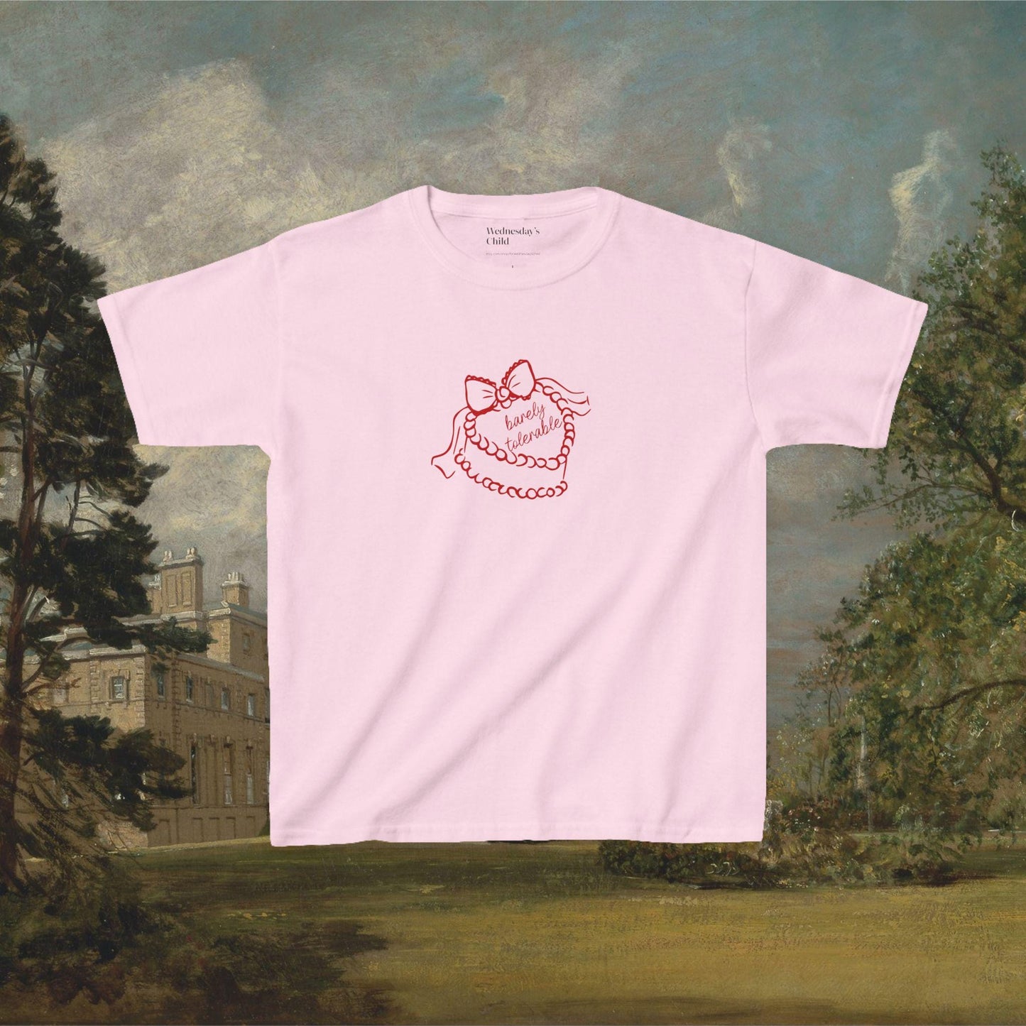 Pride & Prejudice Barely Tolerable Coquette Cake Cotton y2k Baby Tee * 20th Anniversary Mr Darcy Pemberley Jane Austen Movie Book Lover Gift