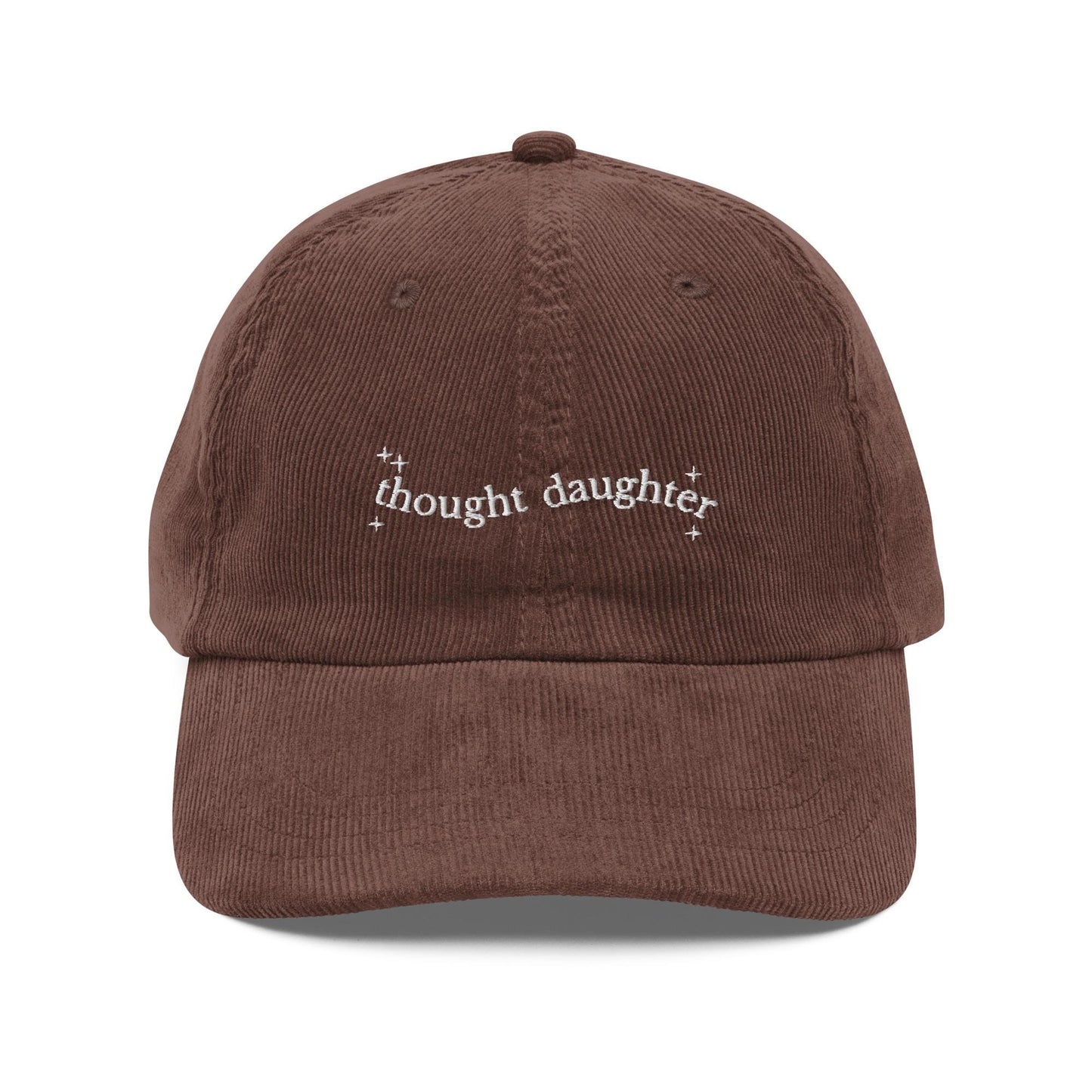 Thought Daughter Embroidered Corduroy Dad Hat Baseball Cap * Bookish Introvert Favorite Eldest Daughter Trend Gift * Aesthetic Clean Girl