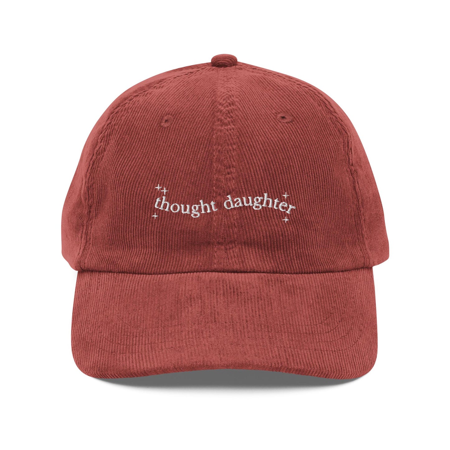 Thought Daughter Embroidered Corduroy Dad Hat Baseball Cap * Bookish Introvert Favorite Eldest Daughter Trend Gift * Aesthetic Clean Girl