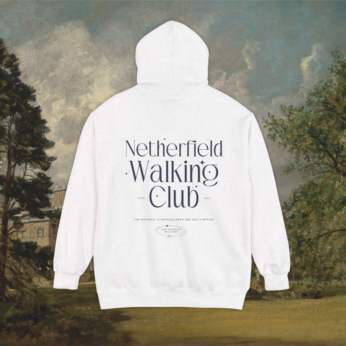 Pride & Prejudice Netherfield Walking Club Comfort Colors Hoodie * Fond of Walking Pemberley Mr Darcy Bookish Gift Jane Austen Merch