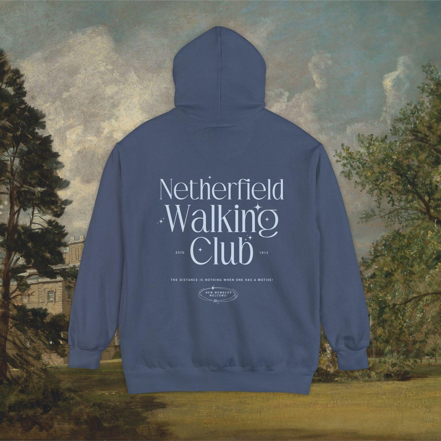 Pride & Prejudice Netherfield Walking Club Comfort Colors Hoodie * Fond of Walking Pemberley Mr Darcy Bookish Gift Jane Austen Merch