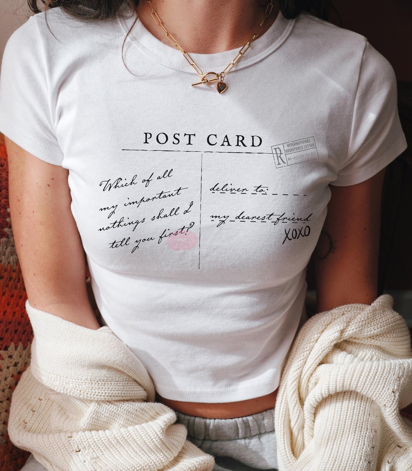 Jane Austen Postcard Coquette y2k Cotton Baby Tee * Pride & Prejudice 20th anniversary Merch * Fandom Bookish Gift Most Ardently Hand Flex
