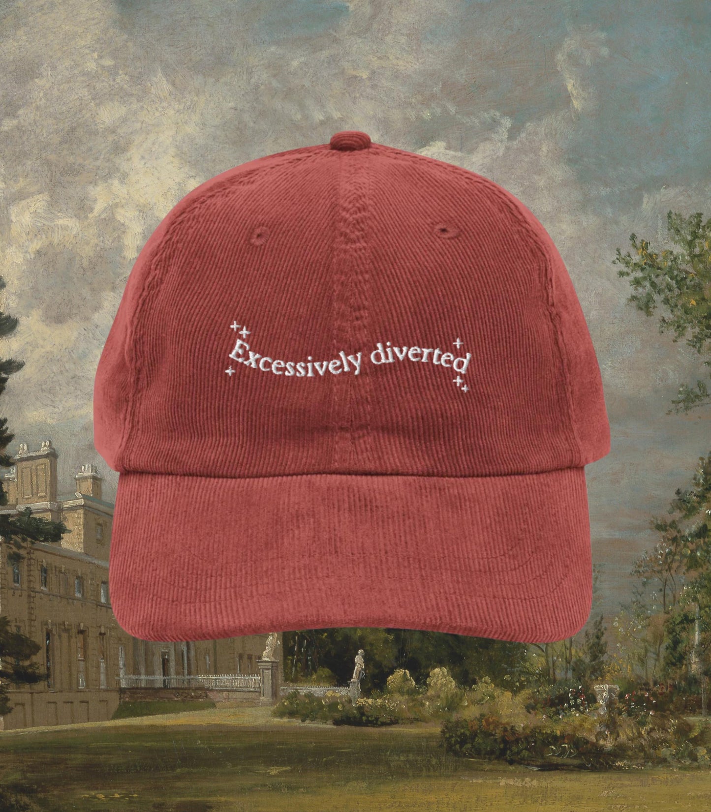 Pride & Prejudice Excessively Diverted Embroidered Corduroy Dad Hat * 20th Anniversary Jane Austen Fandom Merch Pemberley Darcy Bookish Gift