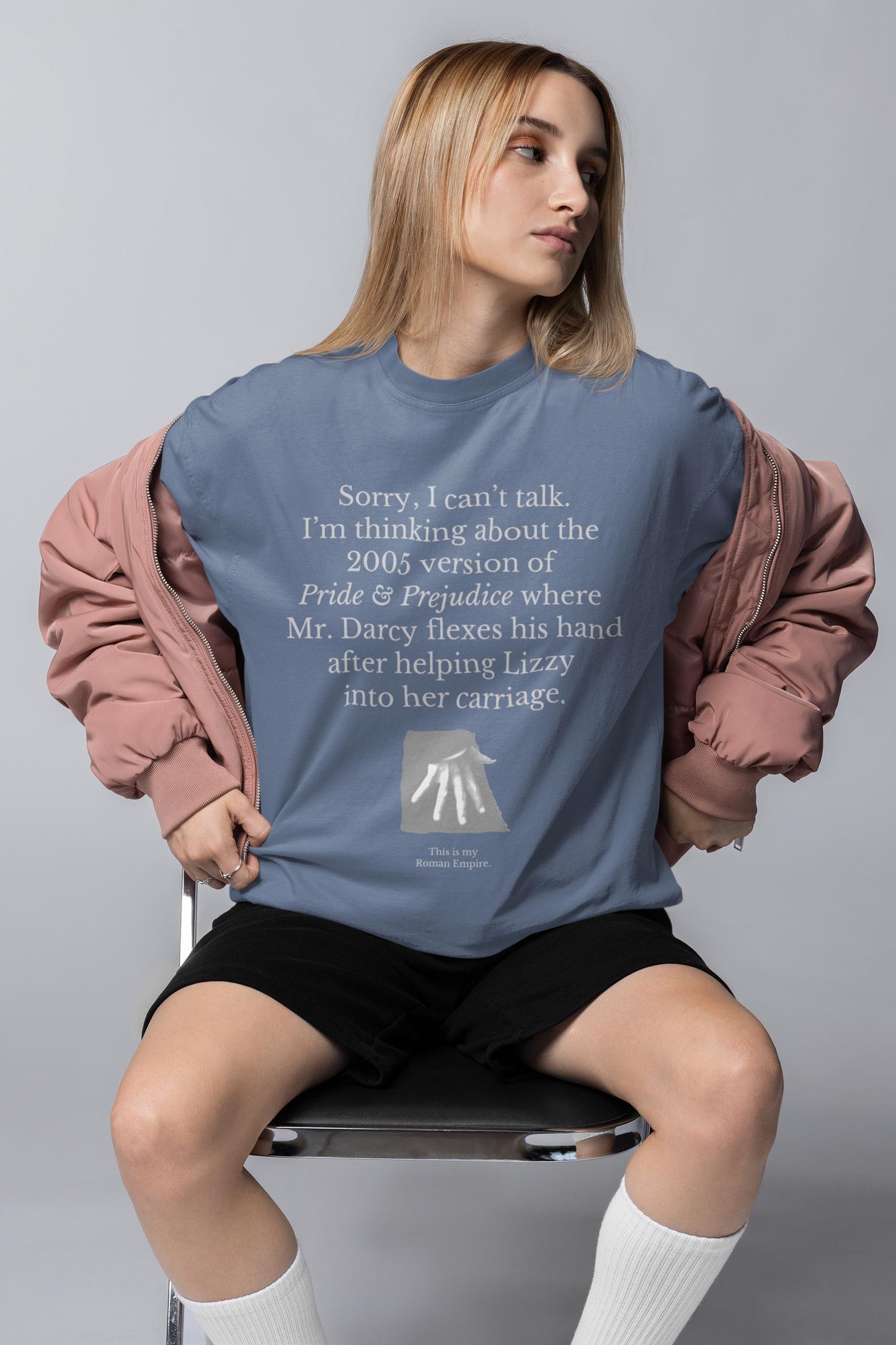 Pride & Prejudice Thinking About Mr Darcy's Hand Flex * 20th Anniversary Jane Austen Fandom Merch * Most Ardently Pemberley Band Tee