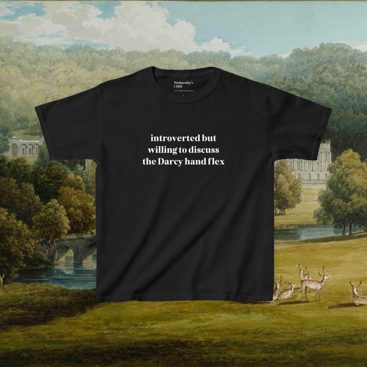 Pride & Prejudice Funny Introverted y2k Coquette Cotton Baby Tee * Jane Austen Merch Fandom Bookish Gift Pemberley Most Ardently Hand Flex