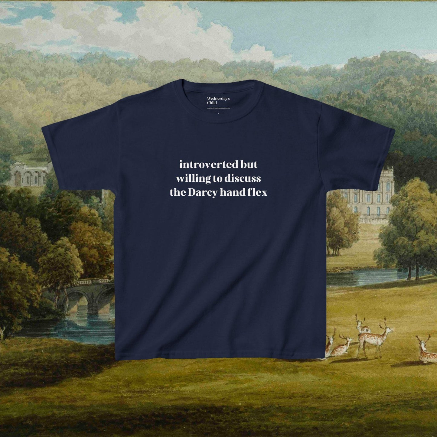 Pride & Prejudice Funny Introverted y2k Coquette Cotton Baby Tee * Jane Austen Merch Fandom Bookish Gift Pemberley Most Ardently Hand Flex