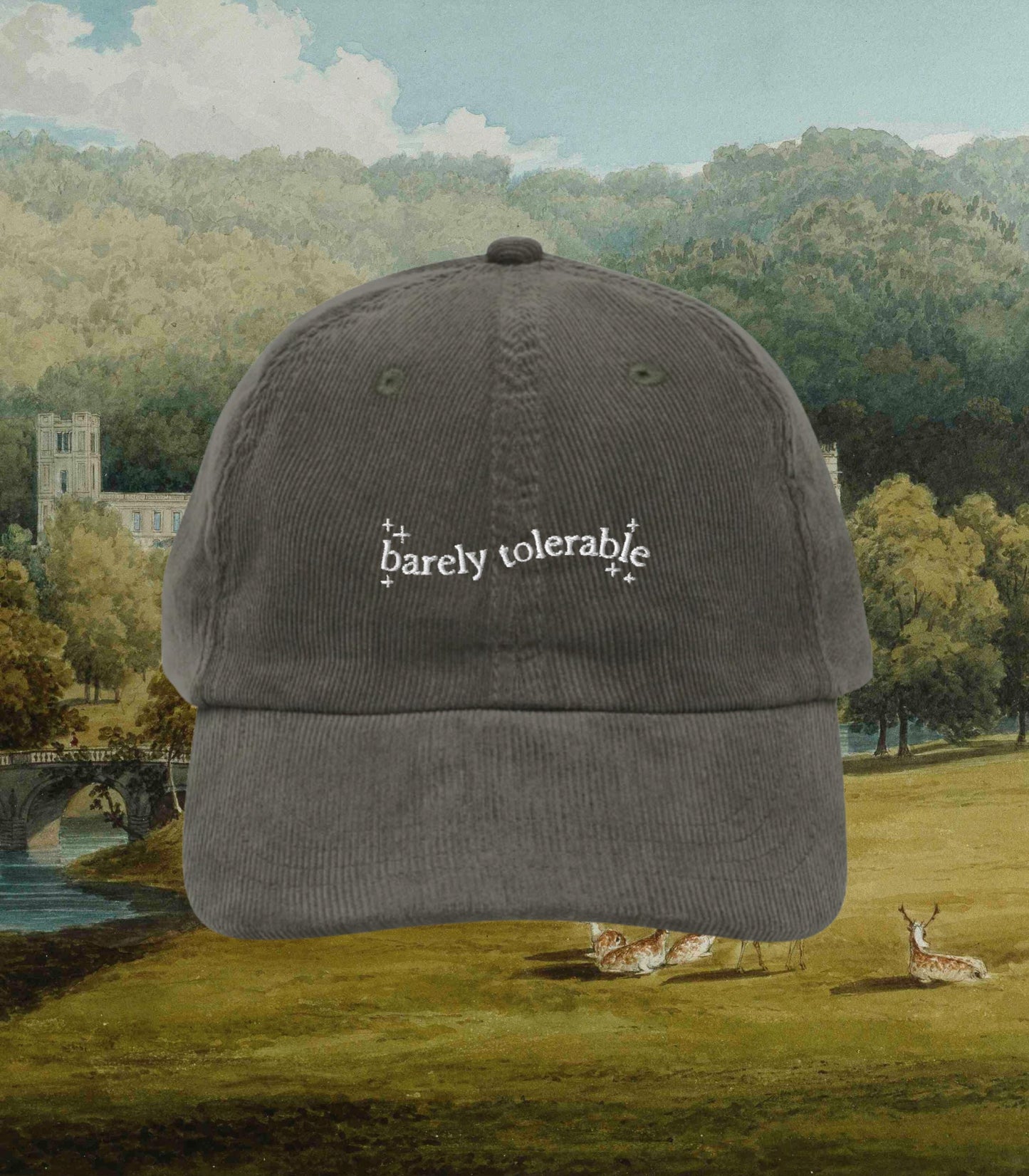 Pride & Prejudice Barely Tolerable Embroidered Corduroy Dad Hat * Pemberley Mr Darcy Aesthetic Bookish Gift Jane Austen Merch Librariancore