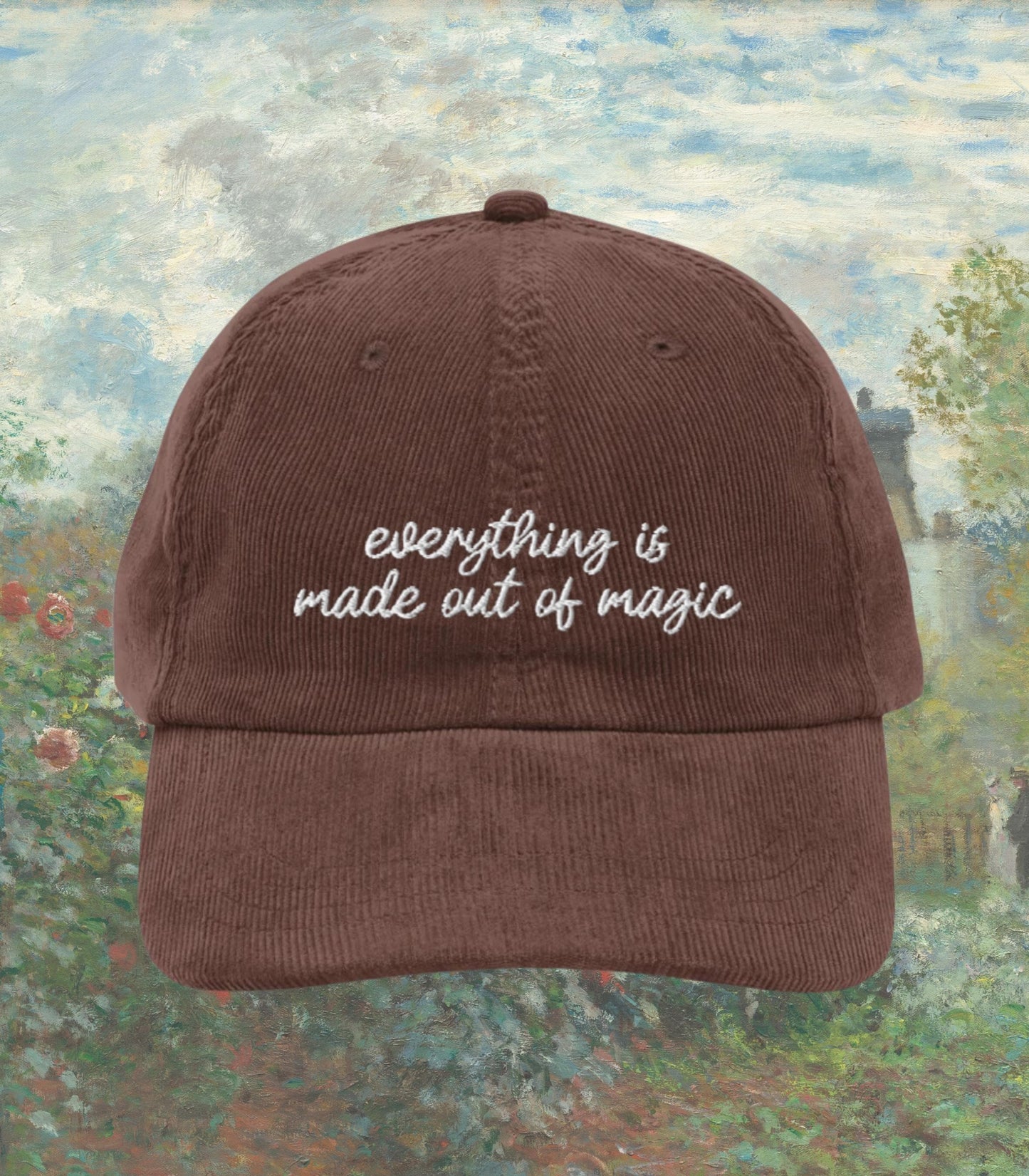 The Secret Garden Embroidered Corduroy Dad Hat * Everything is Magic Cottagecore Outdoorsy Goblincore Nature Lover Reader Bookish Gift Idea