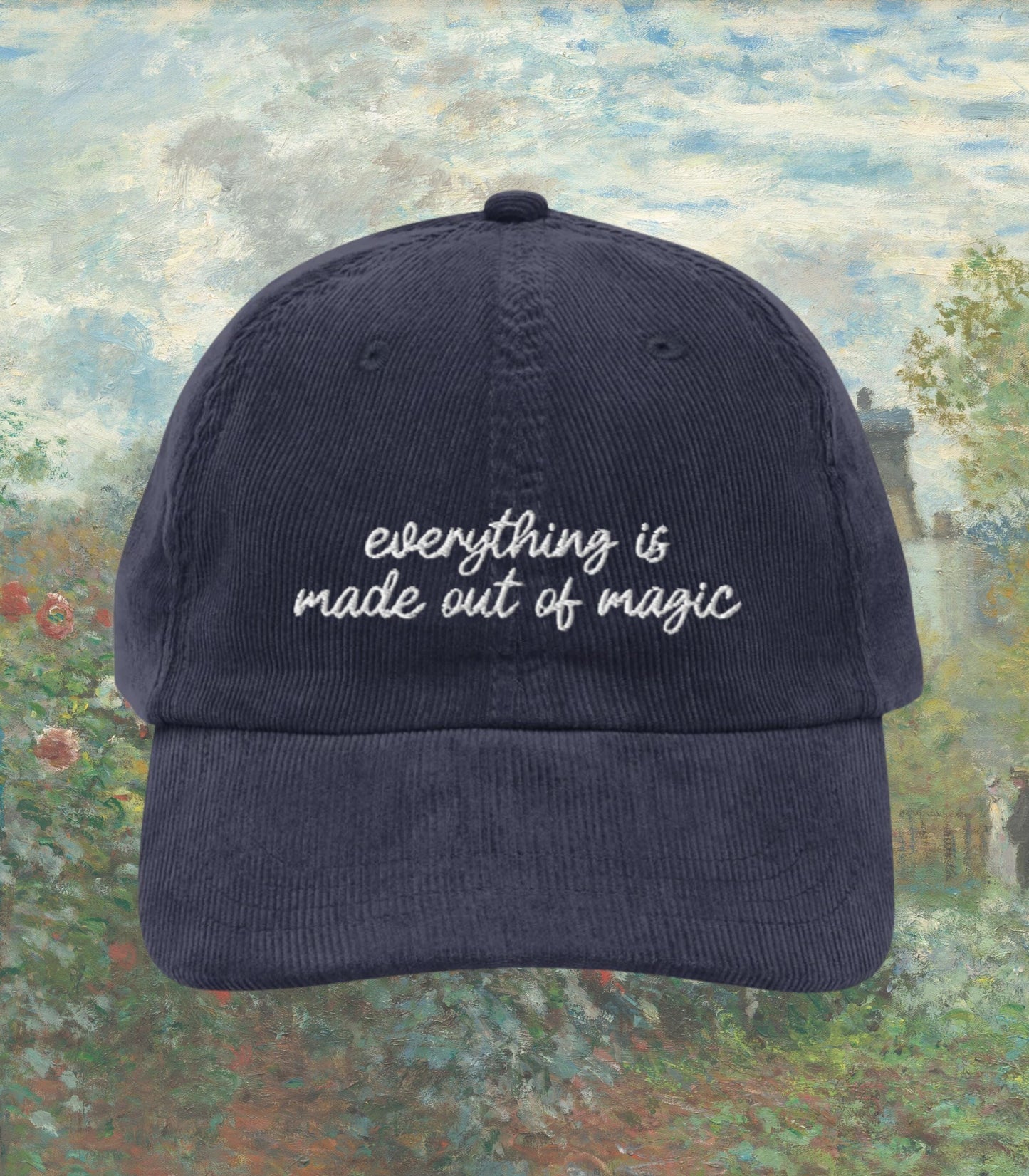 The Secret Garden Embroidered Corduroy Dad Hat * Everything is Magic Cottagecore Outdoorsy Goblincore Nature Lover Reader Bookish Gift Idea