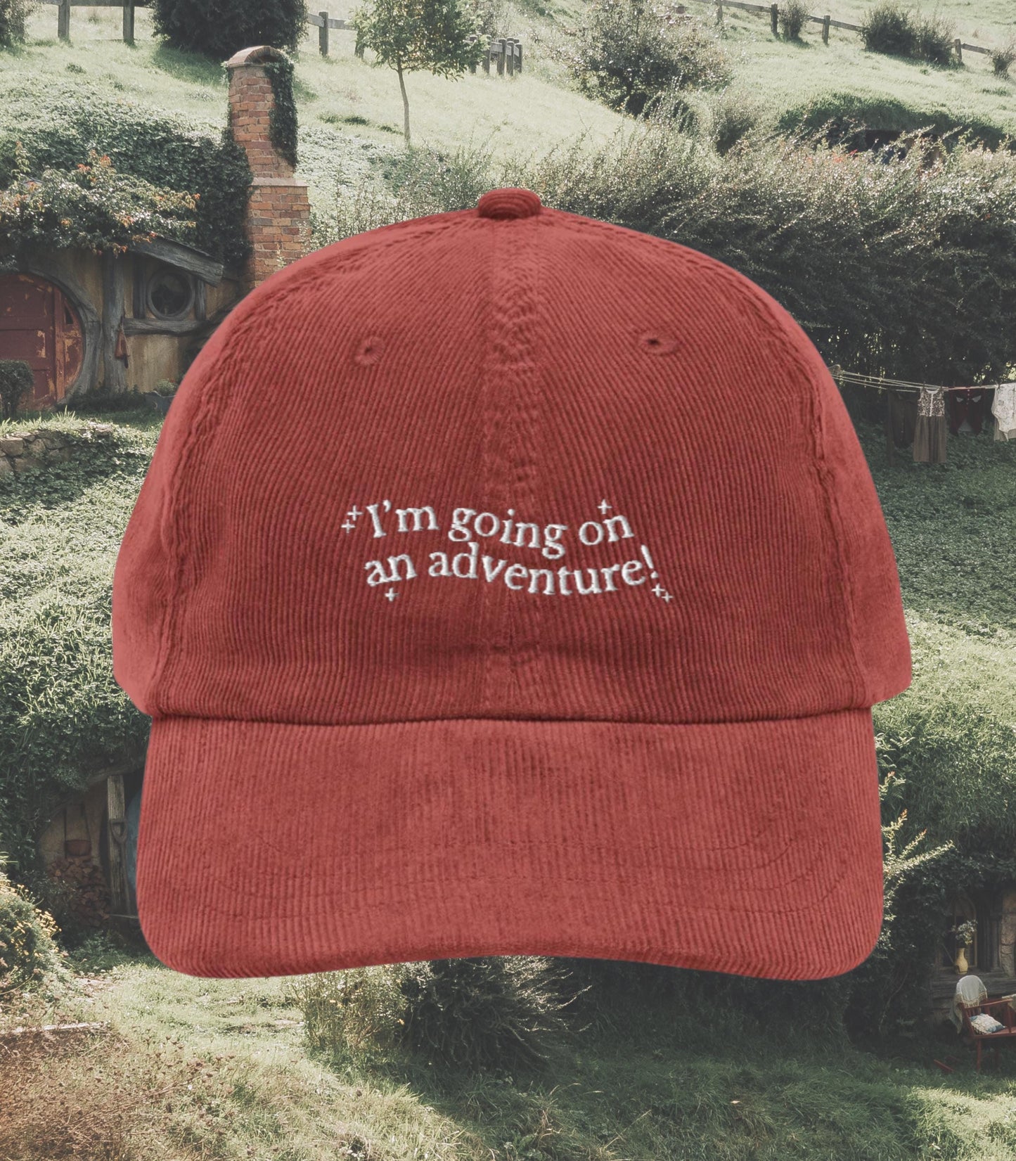 Going on an adventure Embroidered Corduroy Baseball Hat * Fantasy Reader Gift I am no man * Tolkien Fandom Merch Book Lover Trendy Bookish