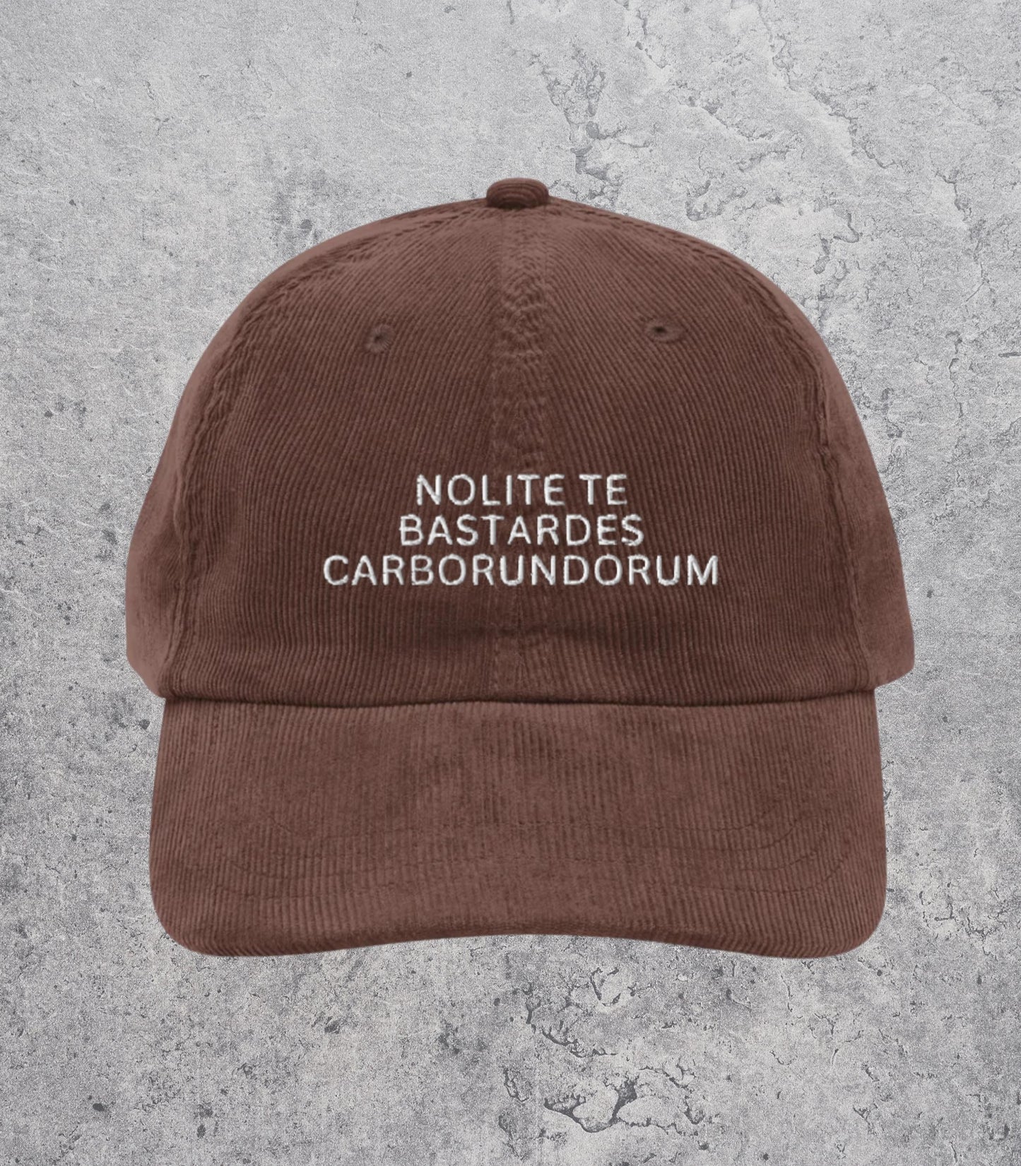 Nolite Te Bastardes Carborundorum Embroidered Corduroy Dad Hat * Feminist Rage Smash Patriarchy Anti Fascist Banned Books Support Library