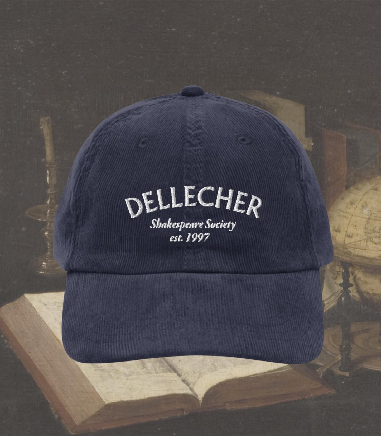 Dellecher Shakespeare Society Villains Embroidered Corduroy Hat * Dark Academia Aesthetic Subtle Bookish Gift Classic Lit Drama Theater